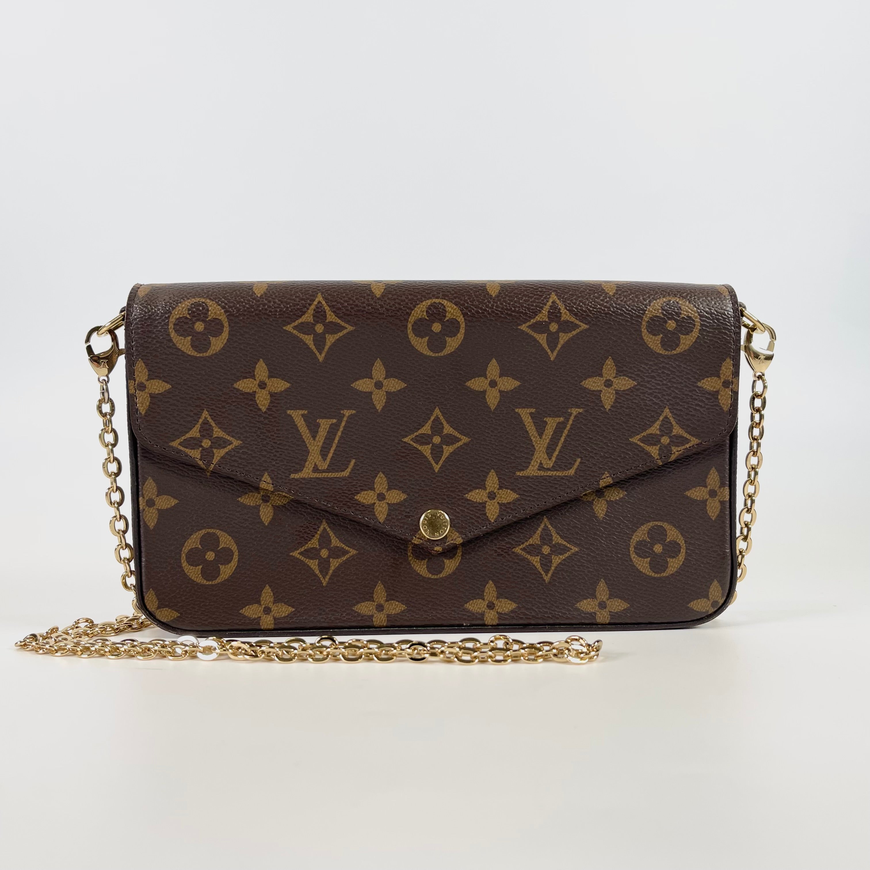 2602 secondhand LV Monogram Pochette Felicie M81896 Brown RFID