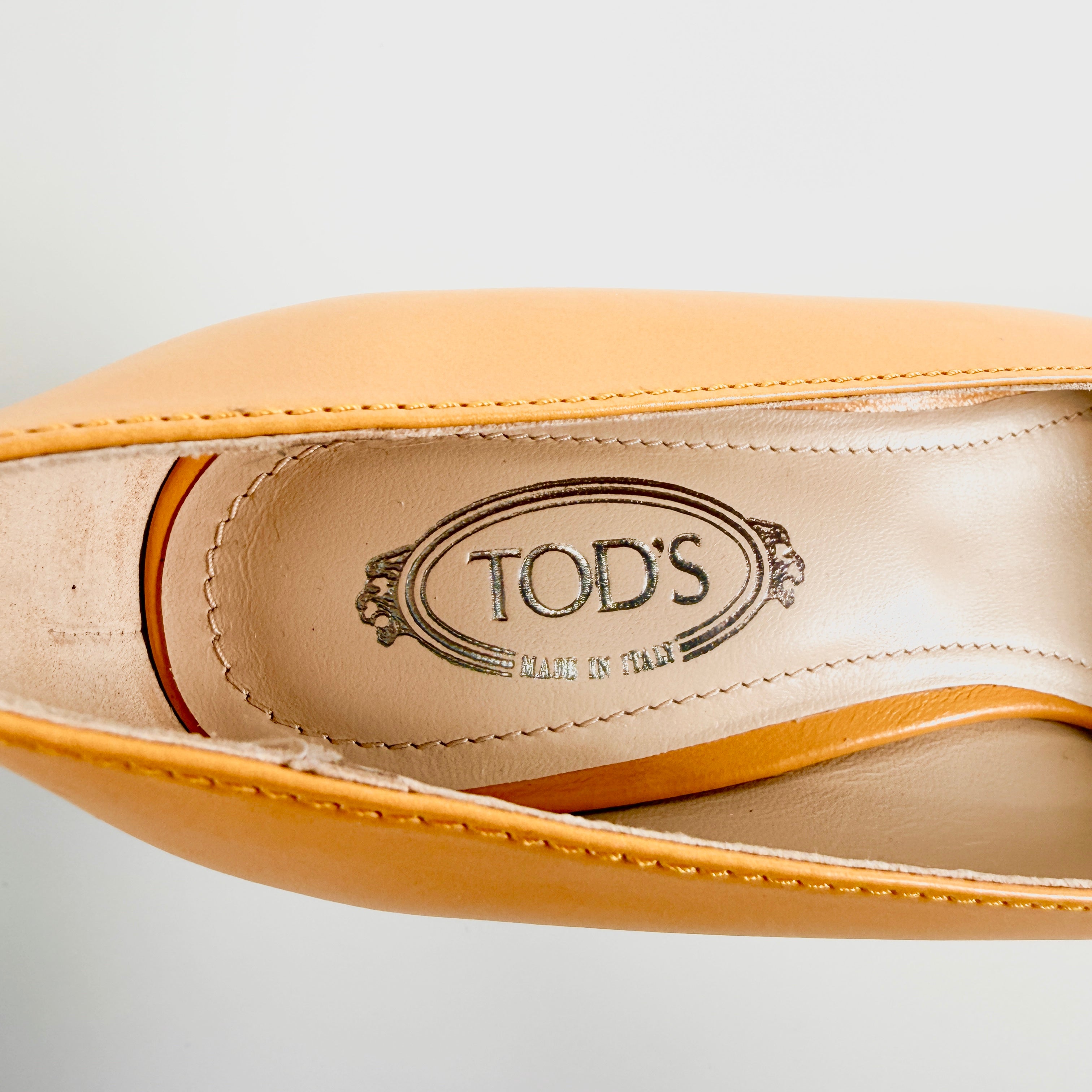 2605 secondhand TOD'S Shoes pumps Yellow /#37/ Women's / leather