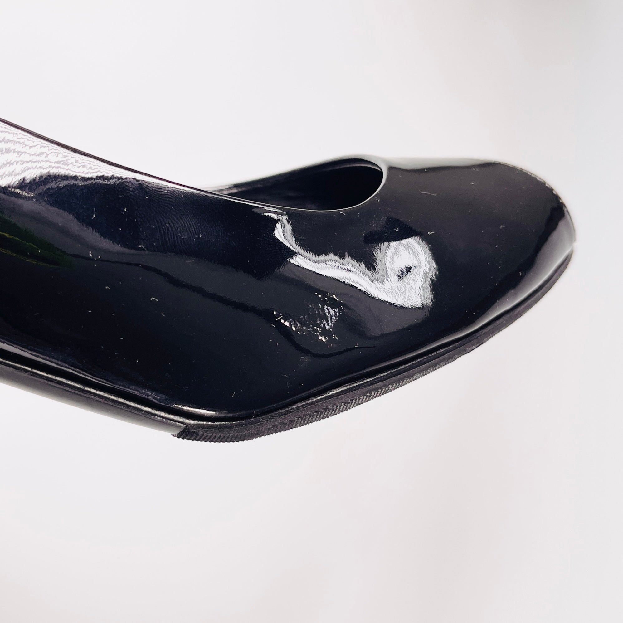 2605 secondhand HERMES Patent Leather Open Toe pumps 36 Women's black