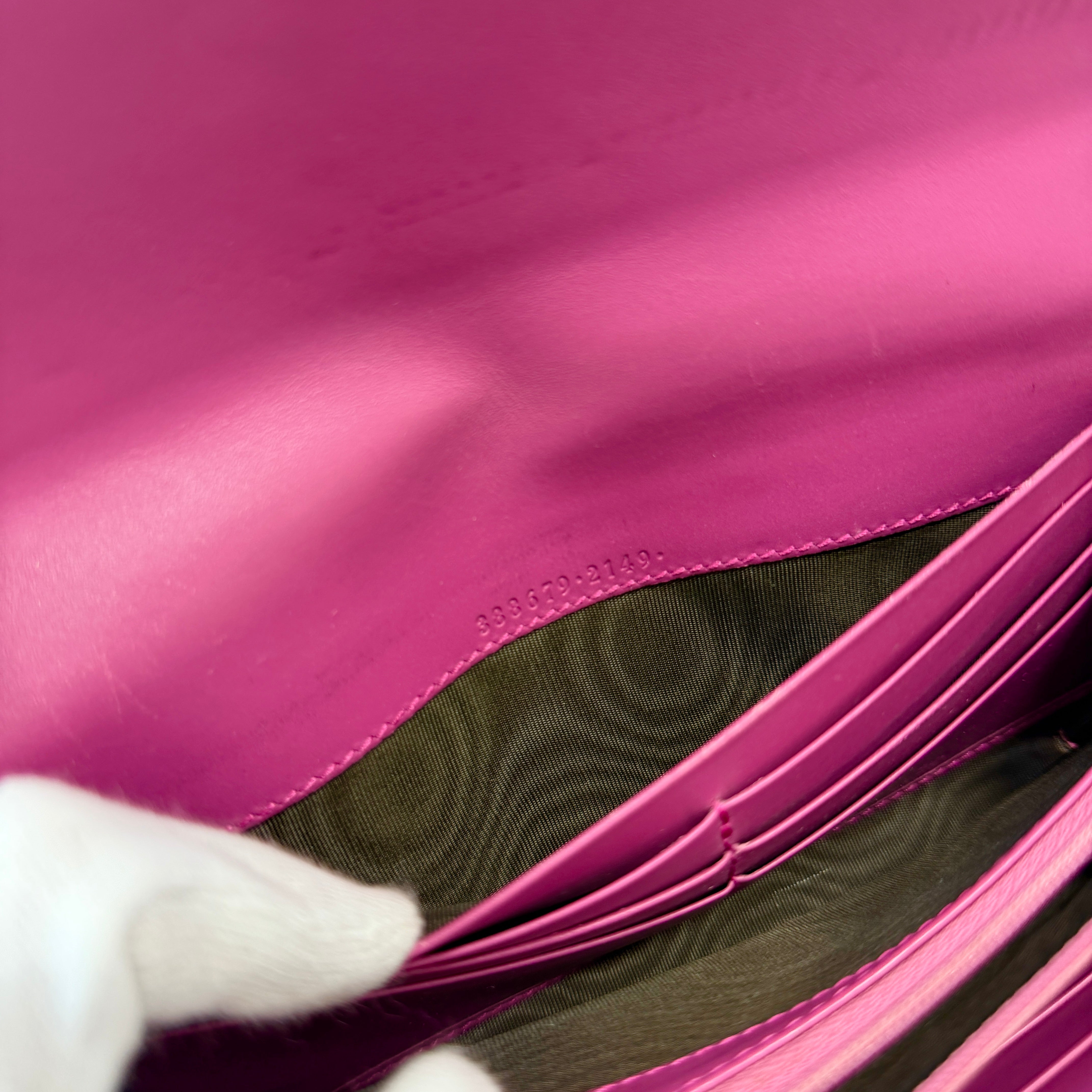2605 secondhand GUCCI Guccissima ribbon Bifold Long wallet