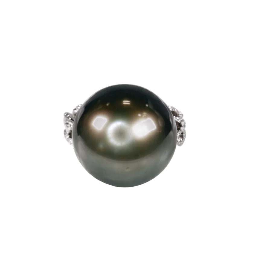 2605 secondhand 18K black Pearl 16.4㎜/D0.34ct 11.3g #13