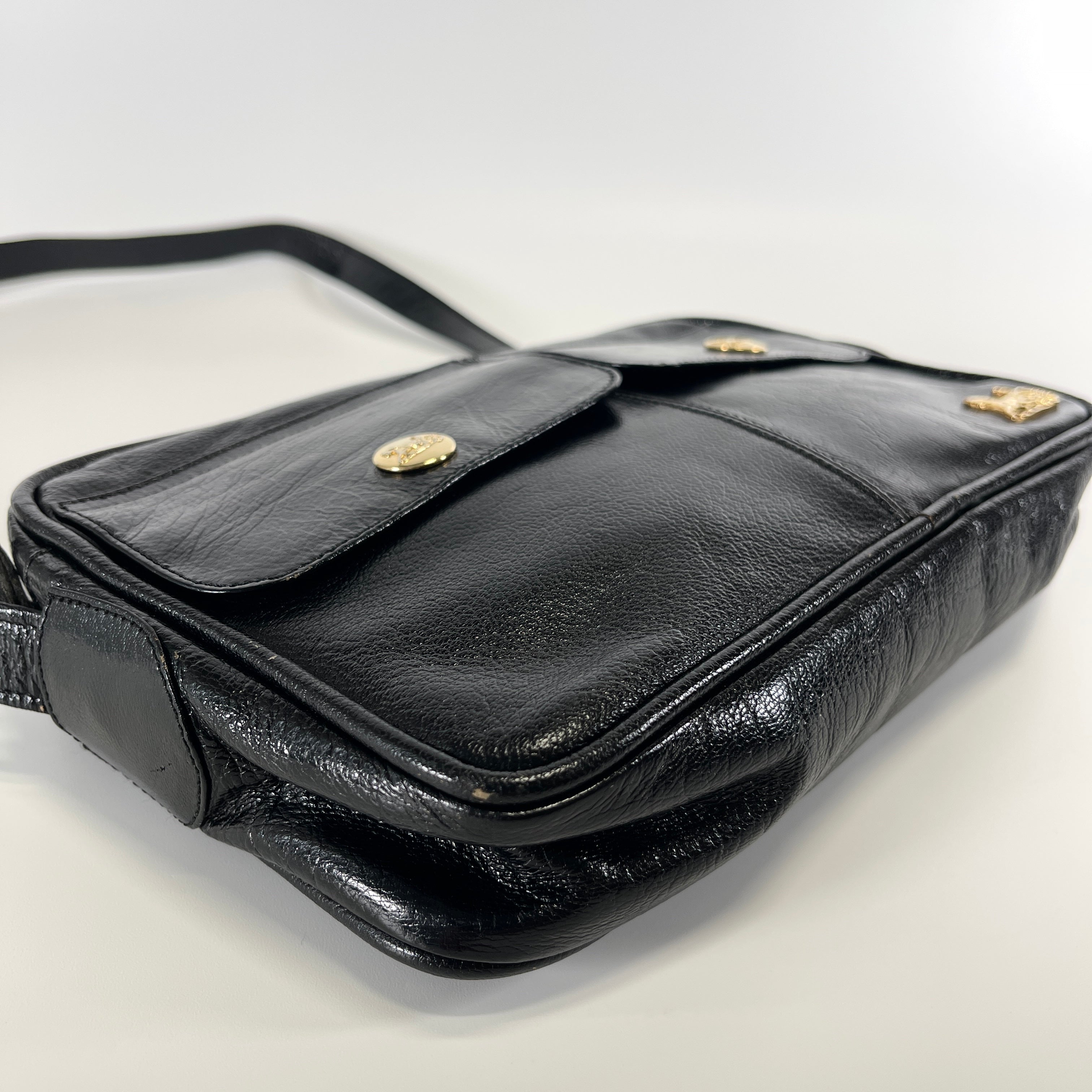 2605 secondhand CELINE leather Shoulder bag black