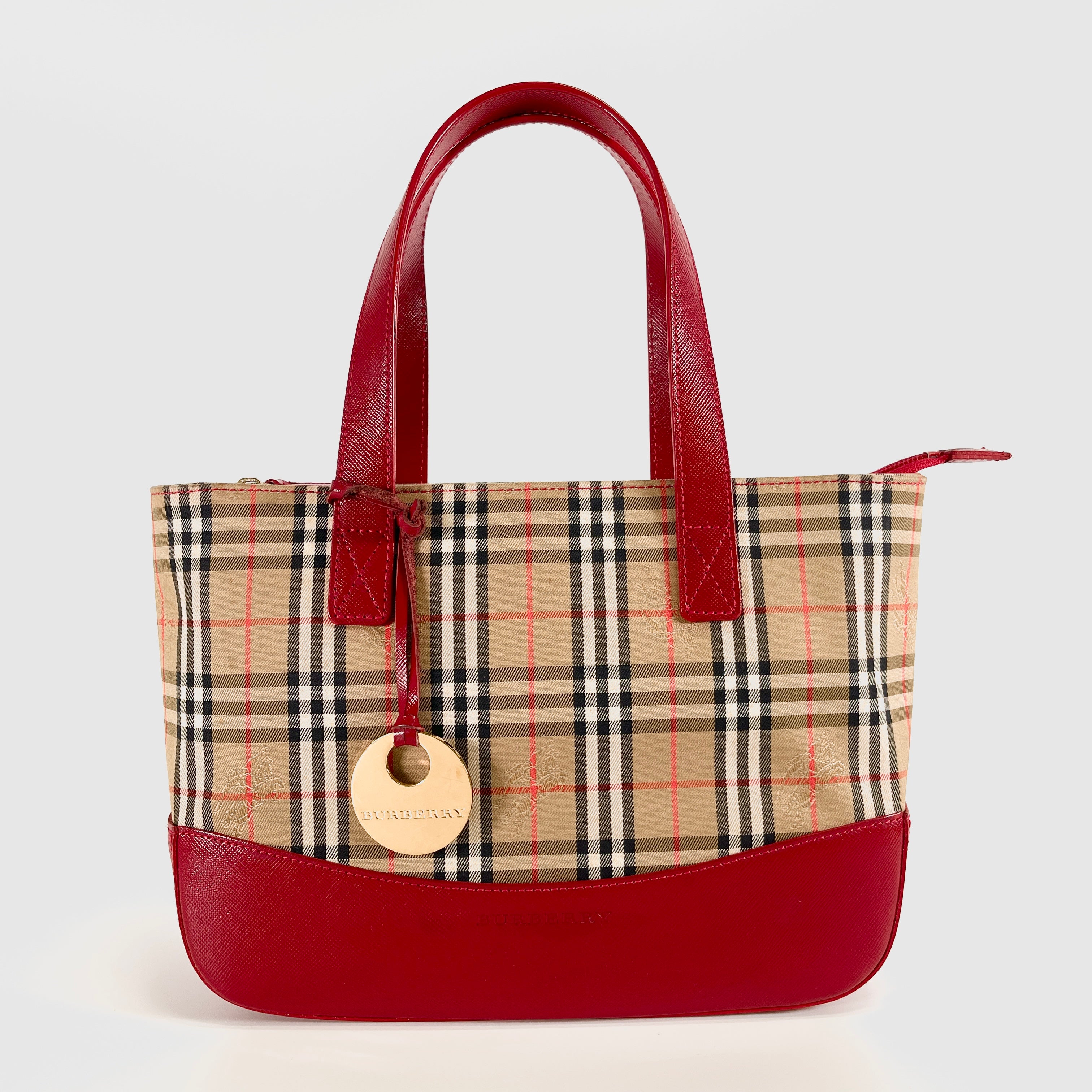2605 secondhand BURBERRY check hand bag