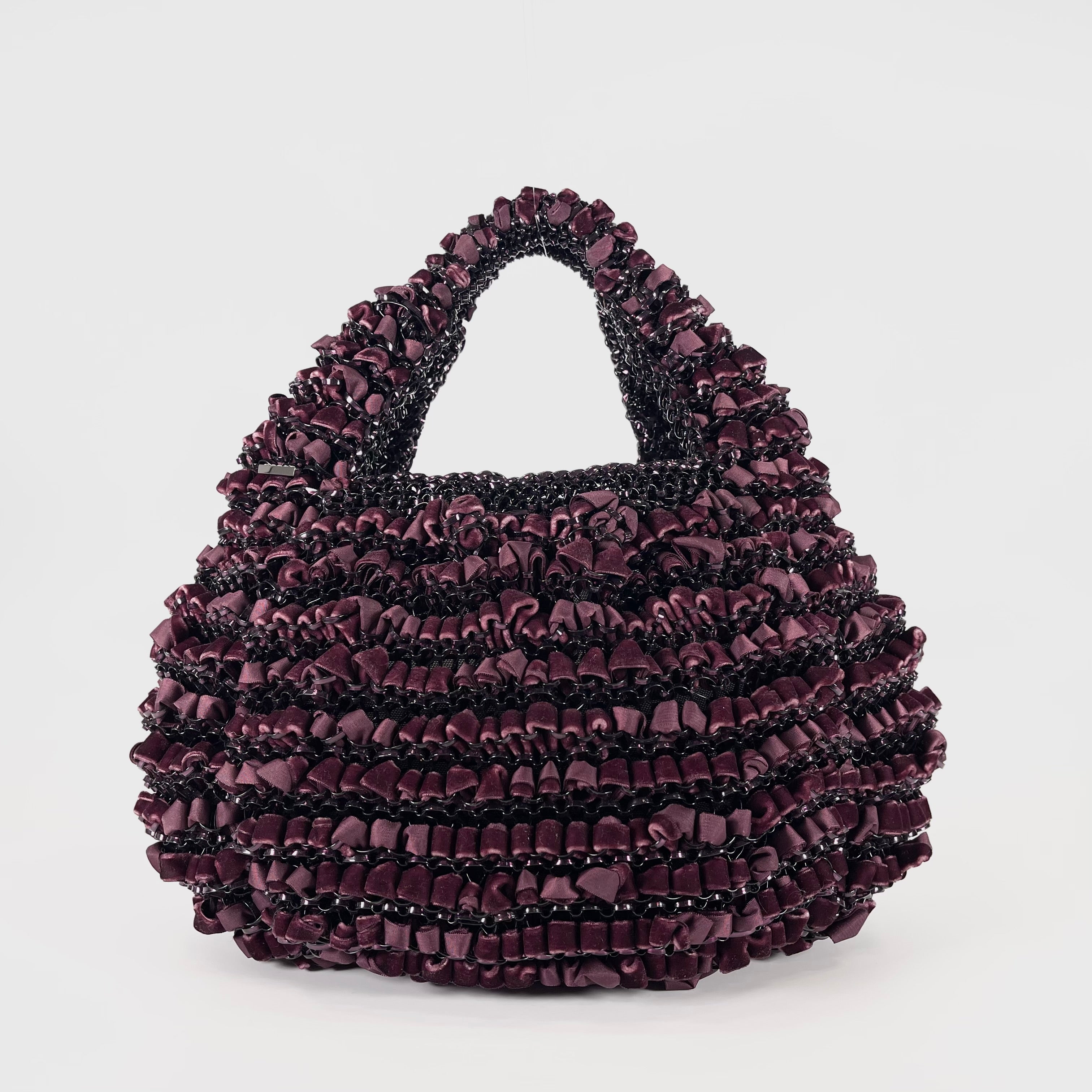 2605 secondhand Wire bag Velour purple