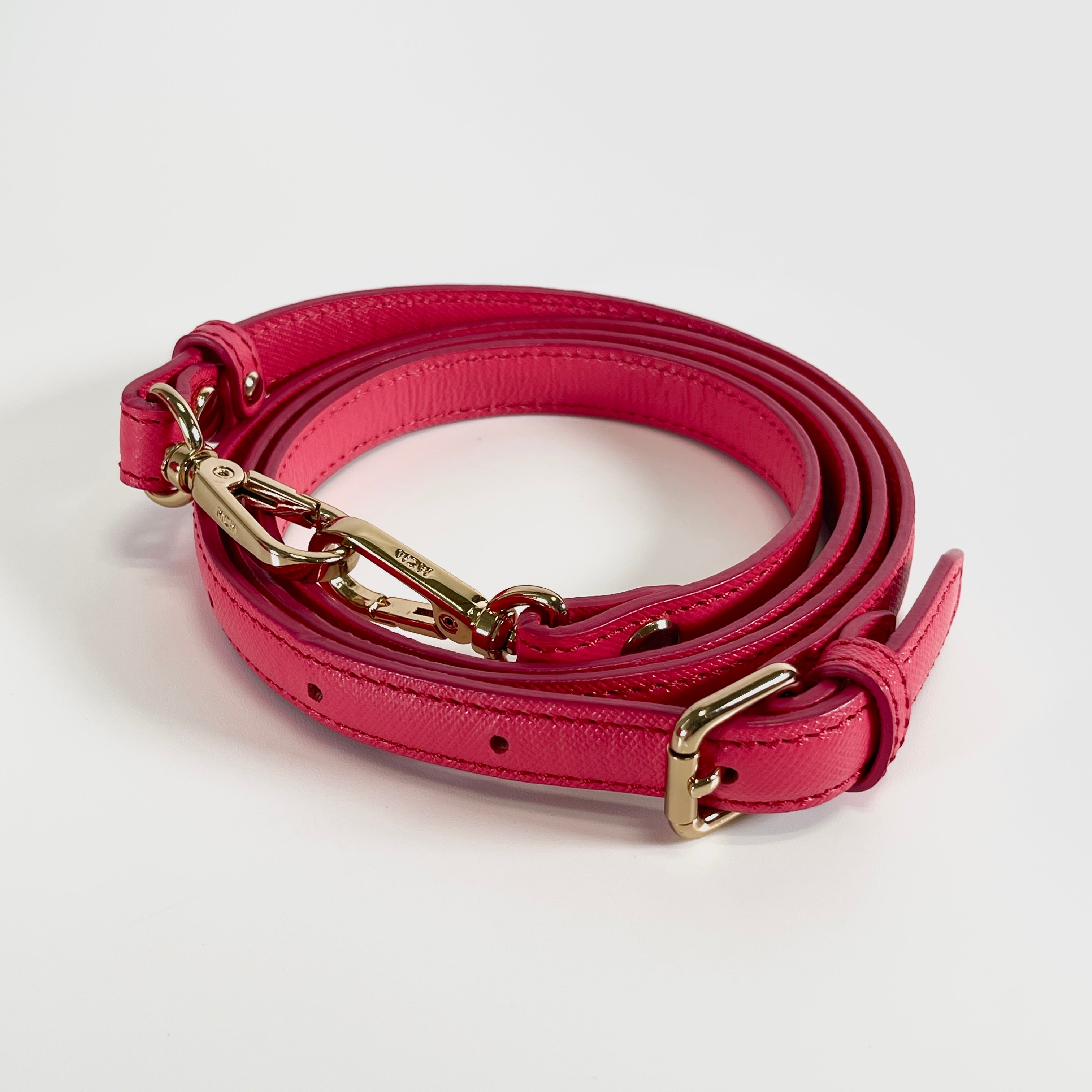 2605 secondhand MCM leather 2WAY hand bag pink