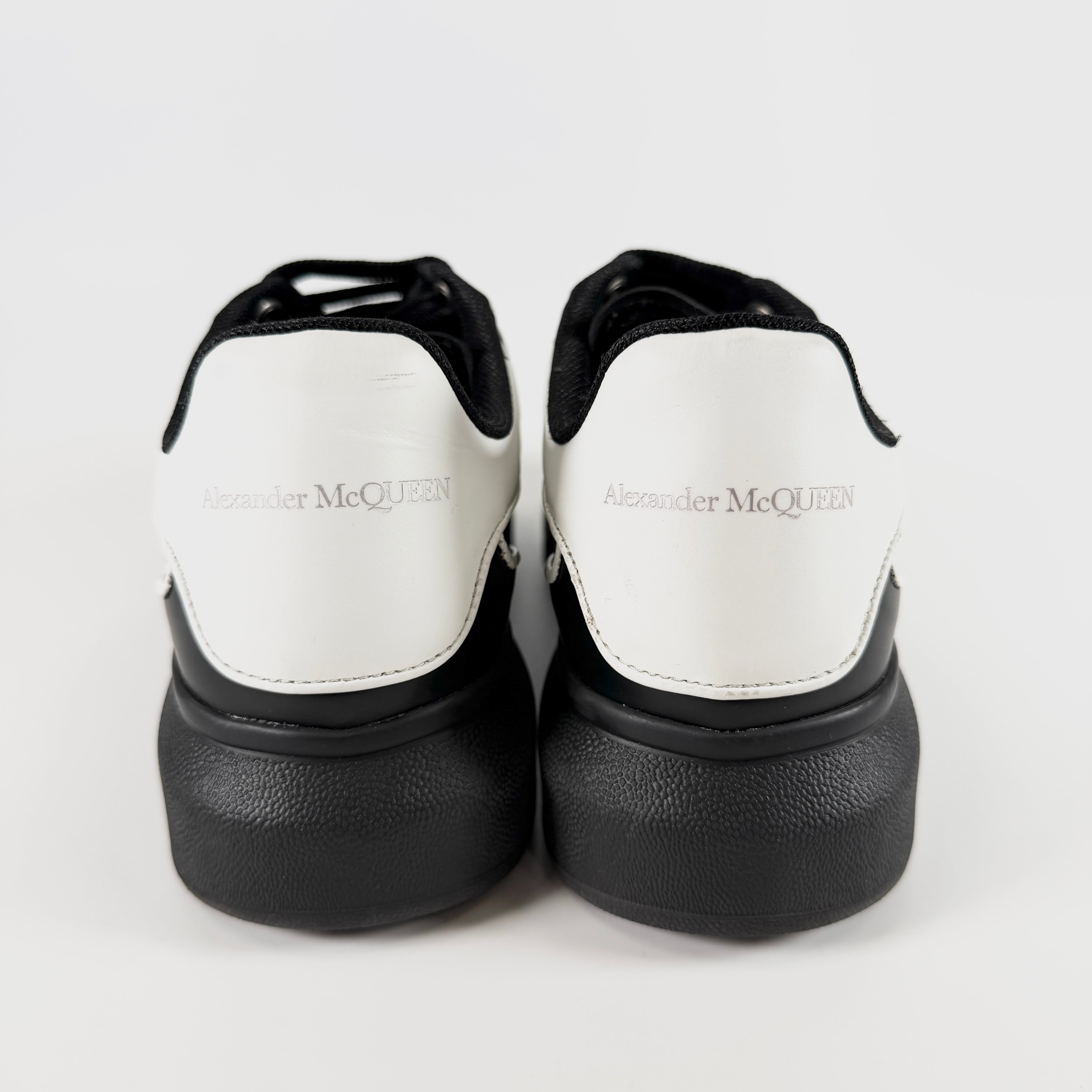 2605 secondhand Alexander McQueen Sun leather sneakers 39 unisex black × white 777300