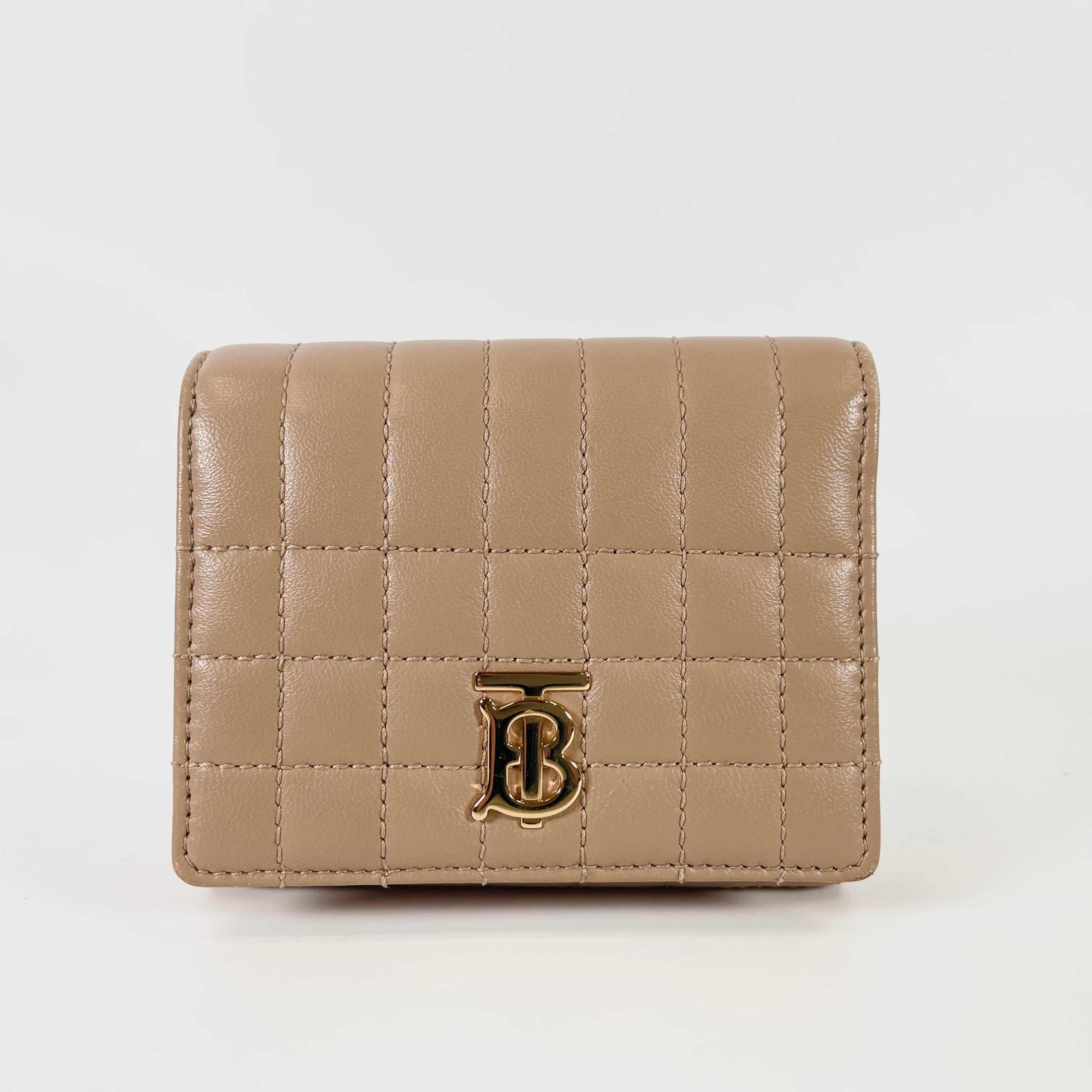 2602 secondhand BURBERRY TB logo compact wallet