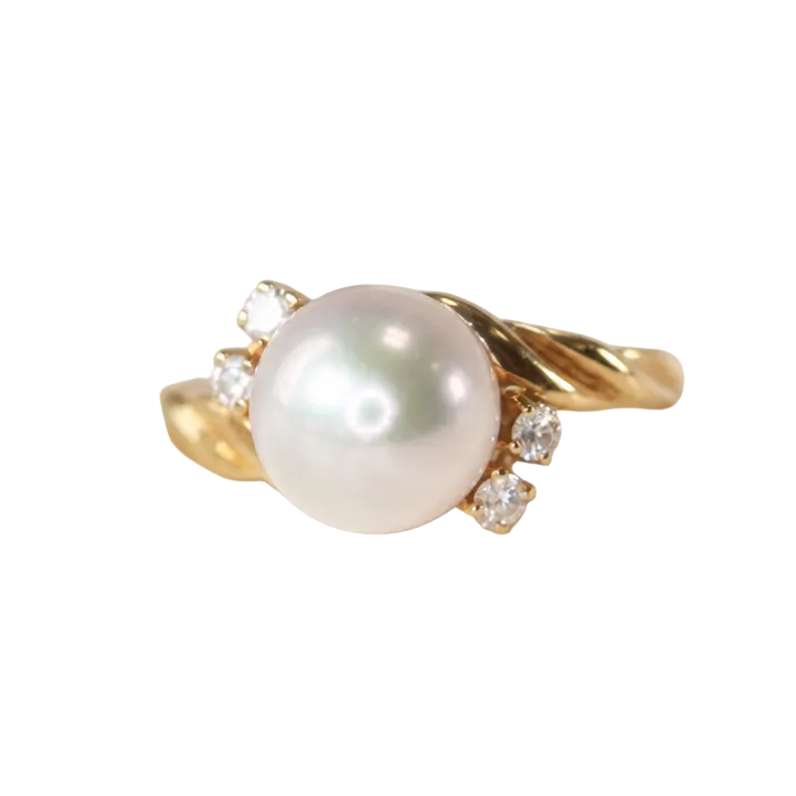 2606 secondhand K18 Akoya Pearl / Diamond 3.3g
