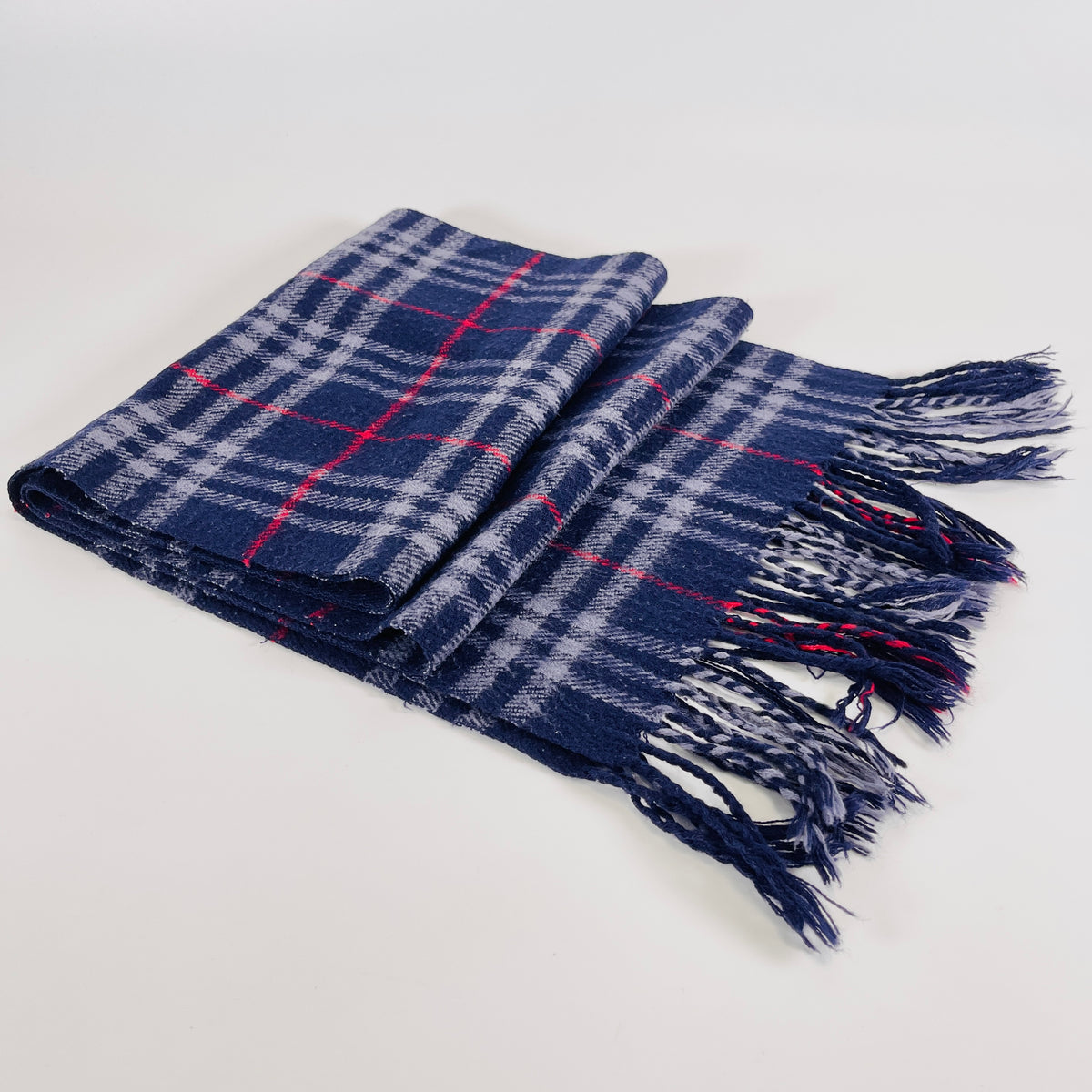 2603 secondhand BURBERRY Burberry's Nova Check muffler wool Navy