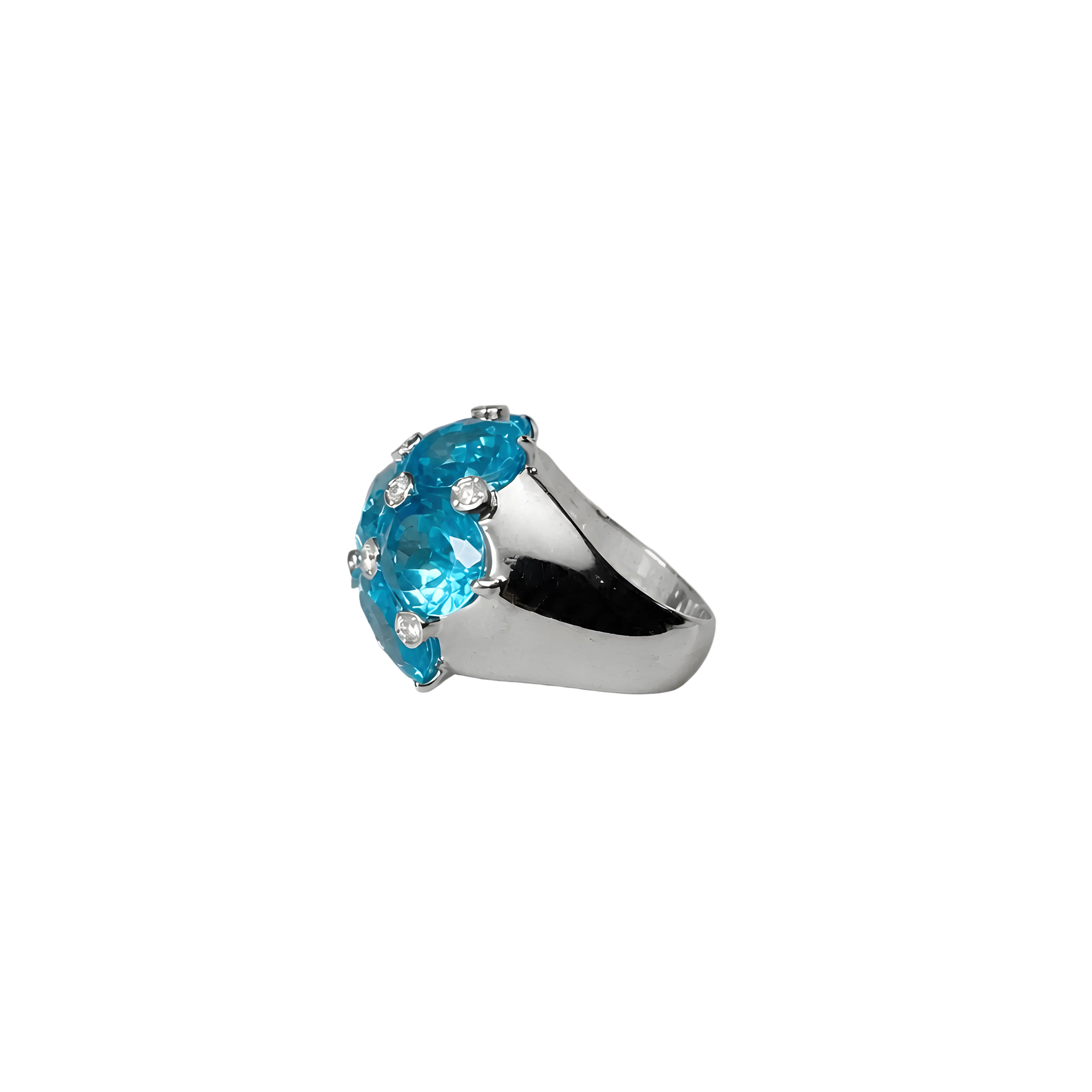 2608 secondhand K18WG ring BT23.45/D0.28ct Total 21.1g