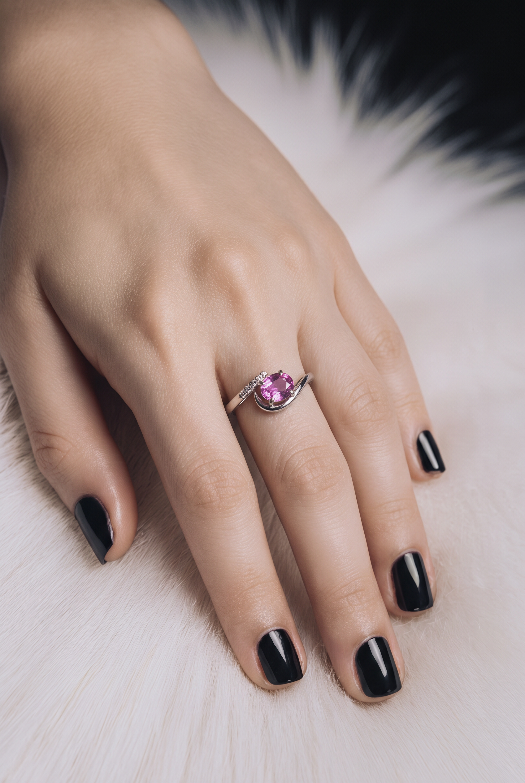 2608 secondhand K18WG ring PK sapphire 1.029/D0.043ct 2.5g