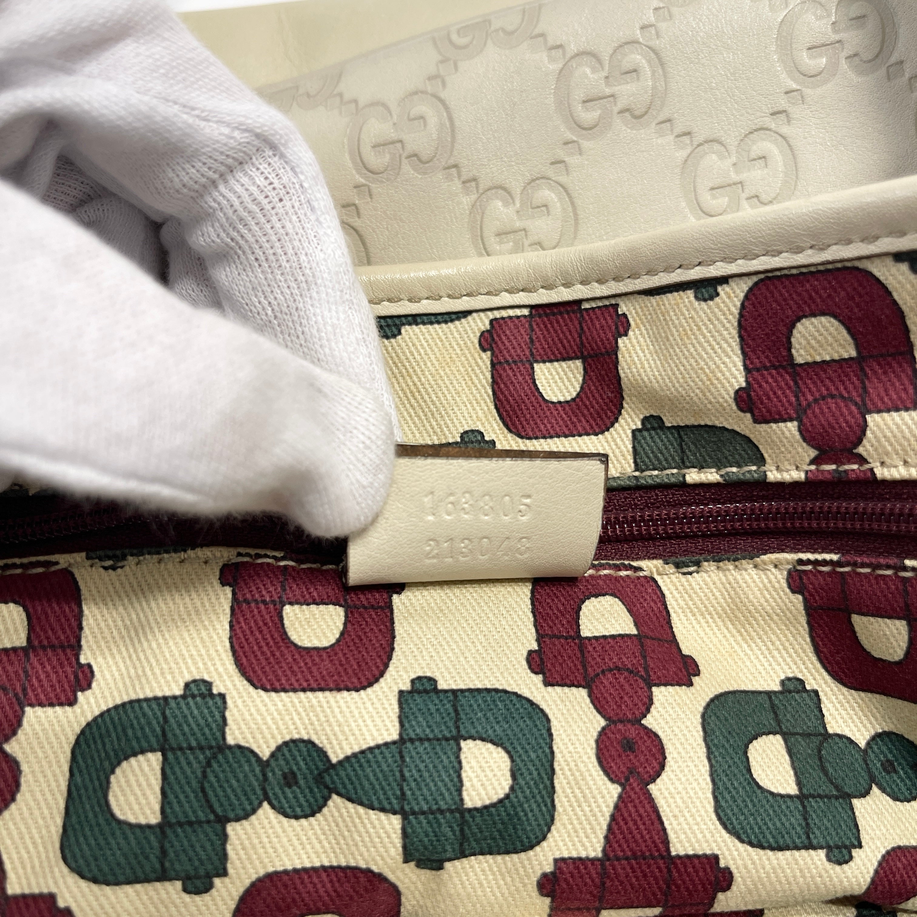 2604 secondhand GUCCI brand bag 163805 Princess Tote ivory