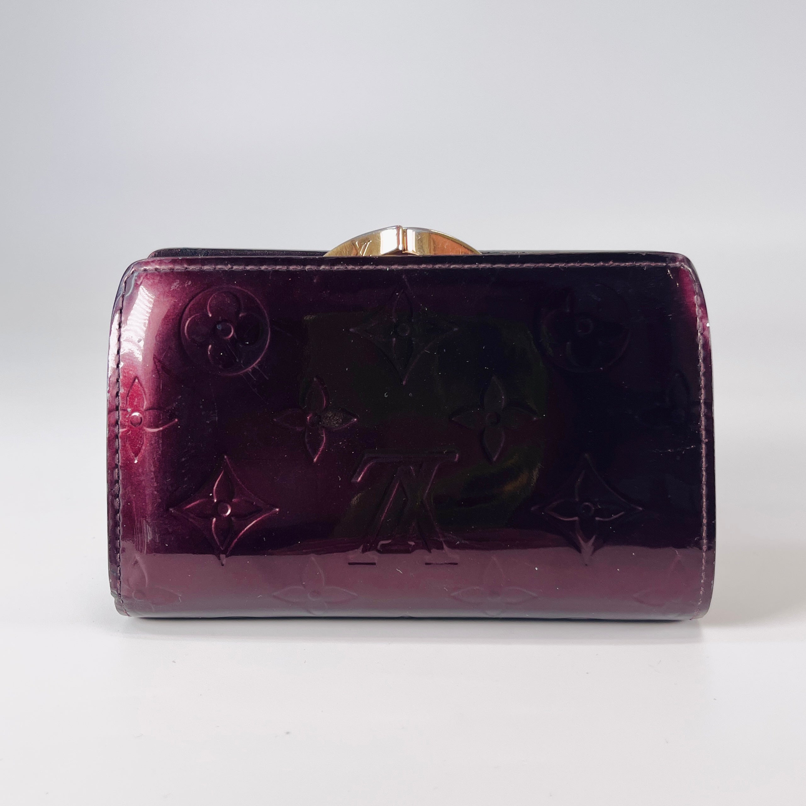 2604 secondhand LV wallet Portefeuille Nowa M91524/MI0152/ red brown / Monogram Vernis Product : box