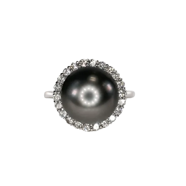 2606 secondhand Pt900 Pearl 10.4mm/D0.36ct 3.67g