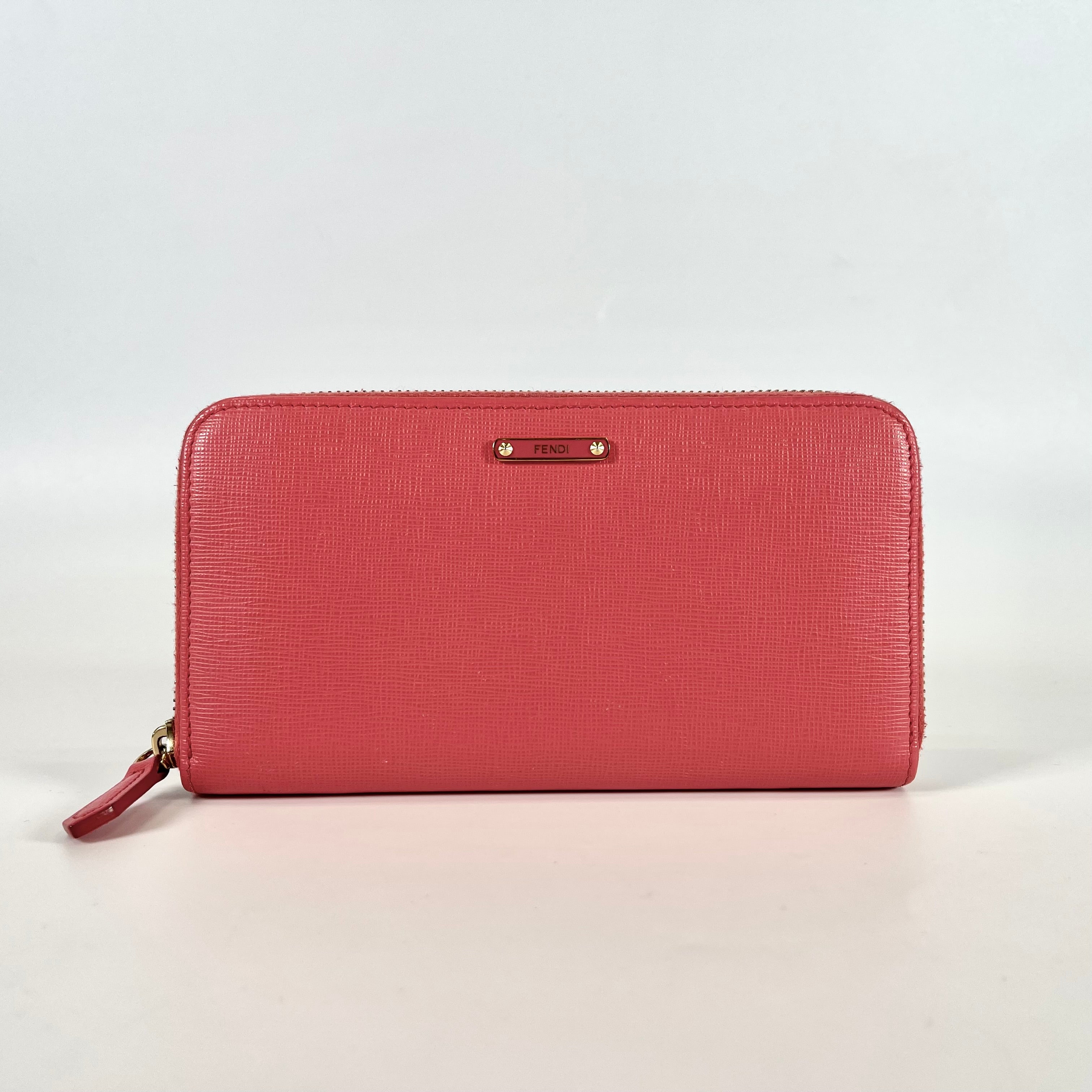 2512 secondhand FENDI round fastener Long wallet