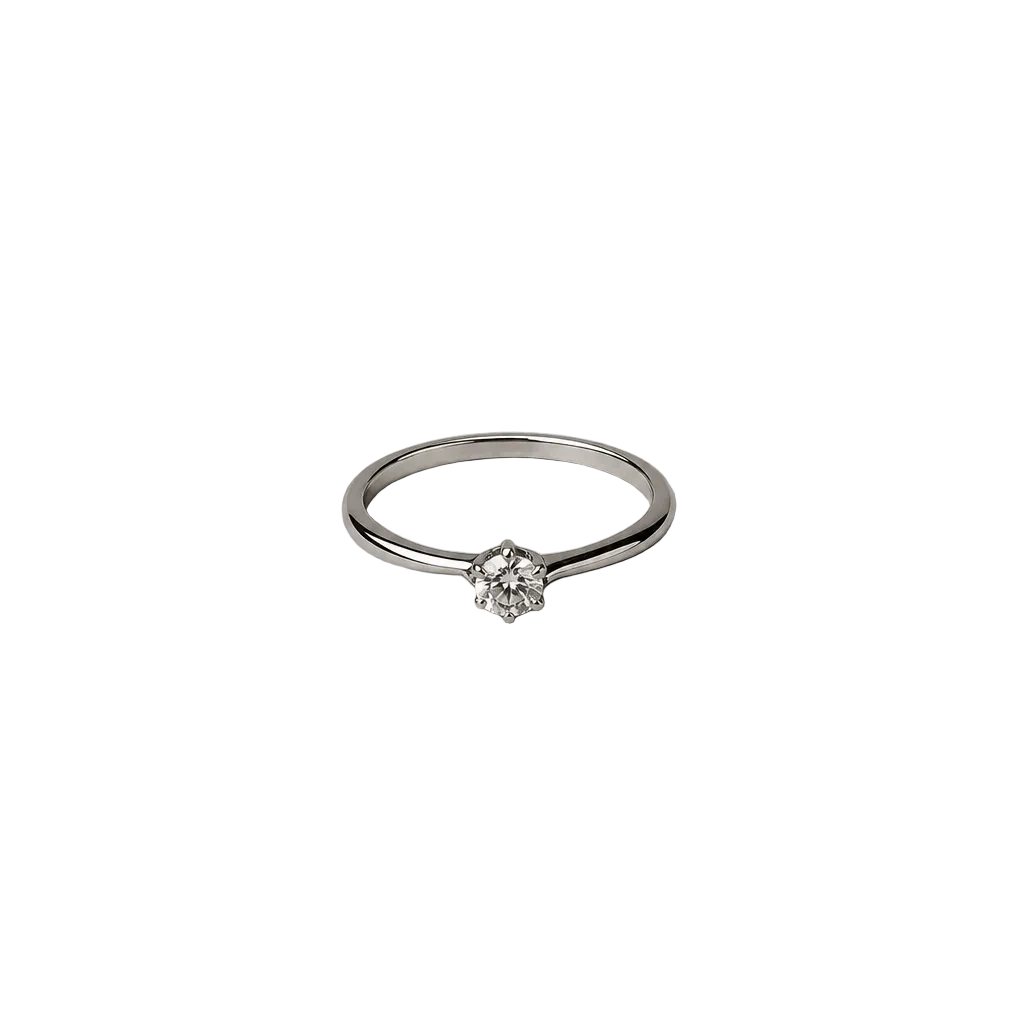 2607 secondhand StarJewely Star jewelry PT950 ring 15 Diamond 0.161 Total 2.7g