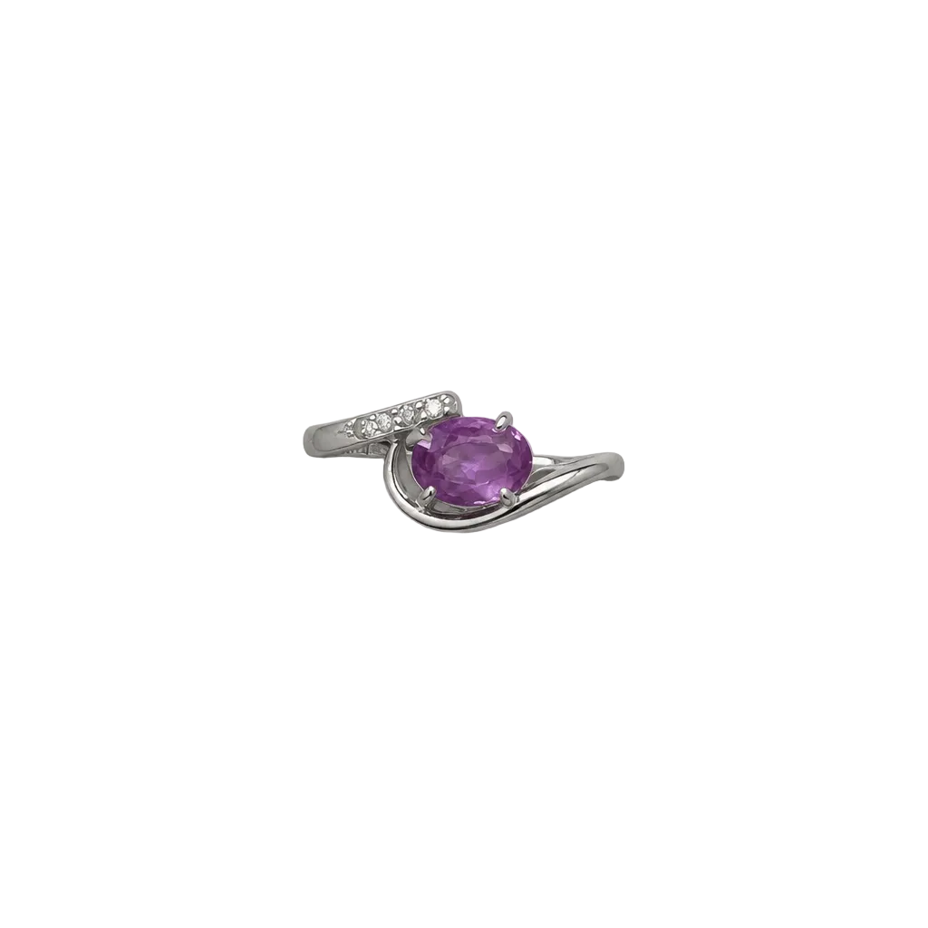 2608 secondhand K18WG ring PK sapphire 1.029/D0.043ct 2.5g