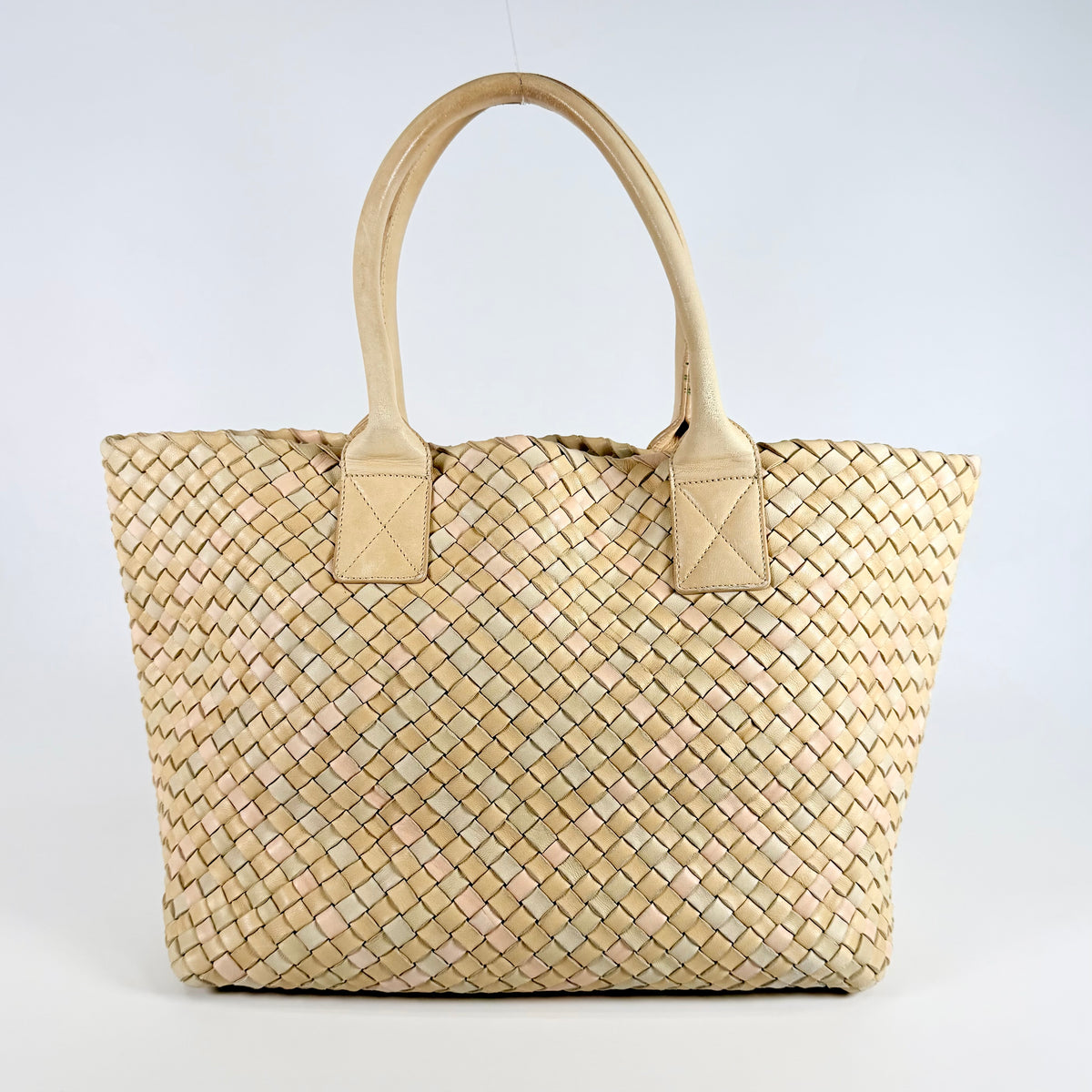 2608 secondhand BOTTEGA VENETA Intrecciato Tote Bag Beige