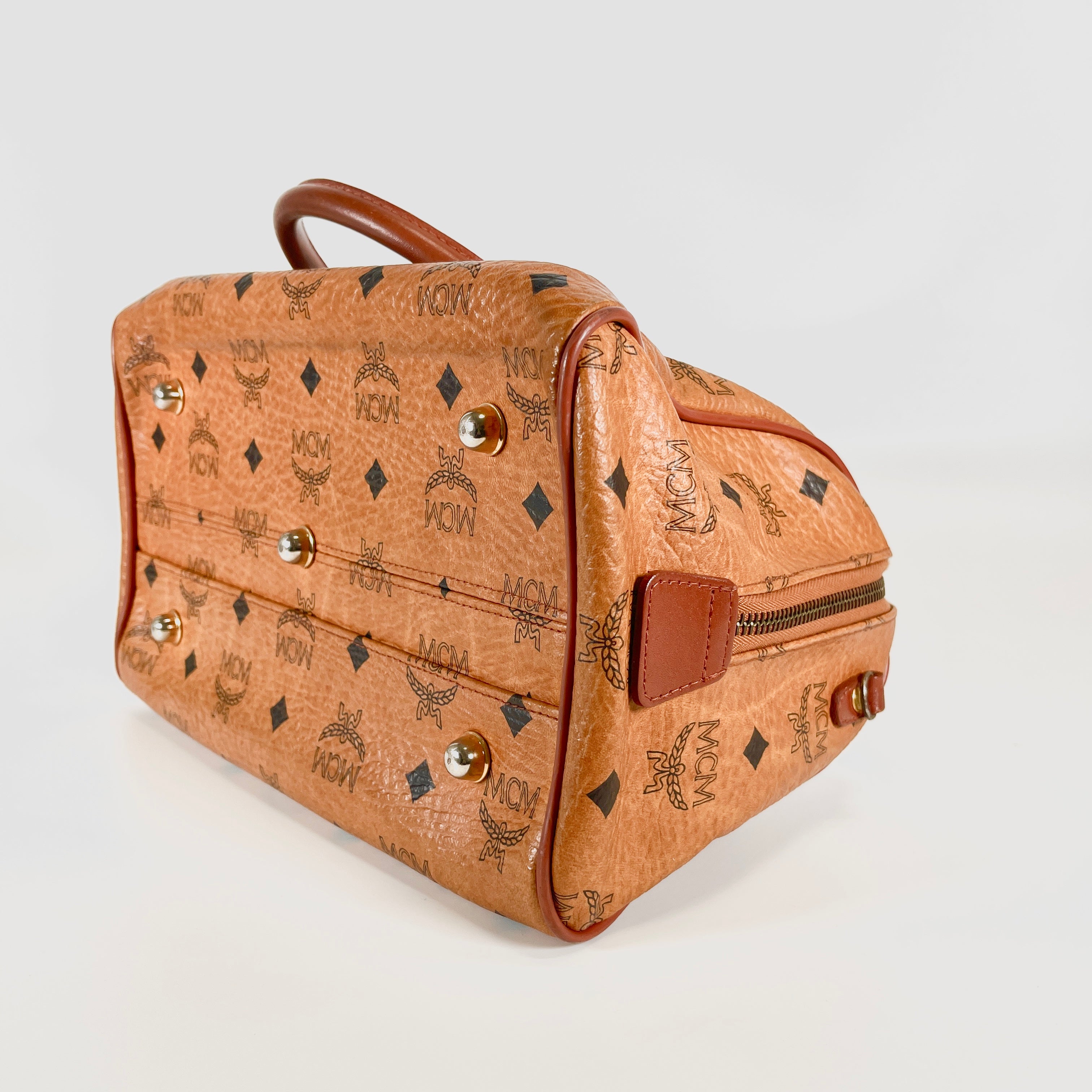 2605 secondhand MCM Visetos mini Boston bag