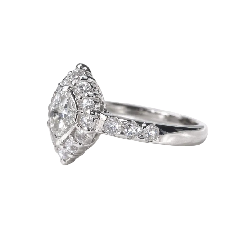 2605 secondhand Pt900 ring D0.308/0.64ct 6.7g #8