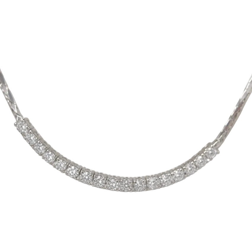 2605 secondhand K18WG necklace D1.30ct 13.3g 43㎝