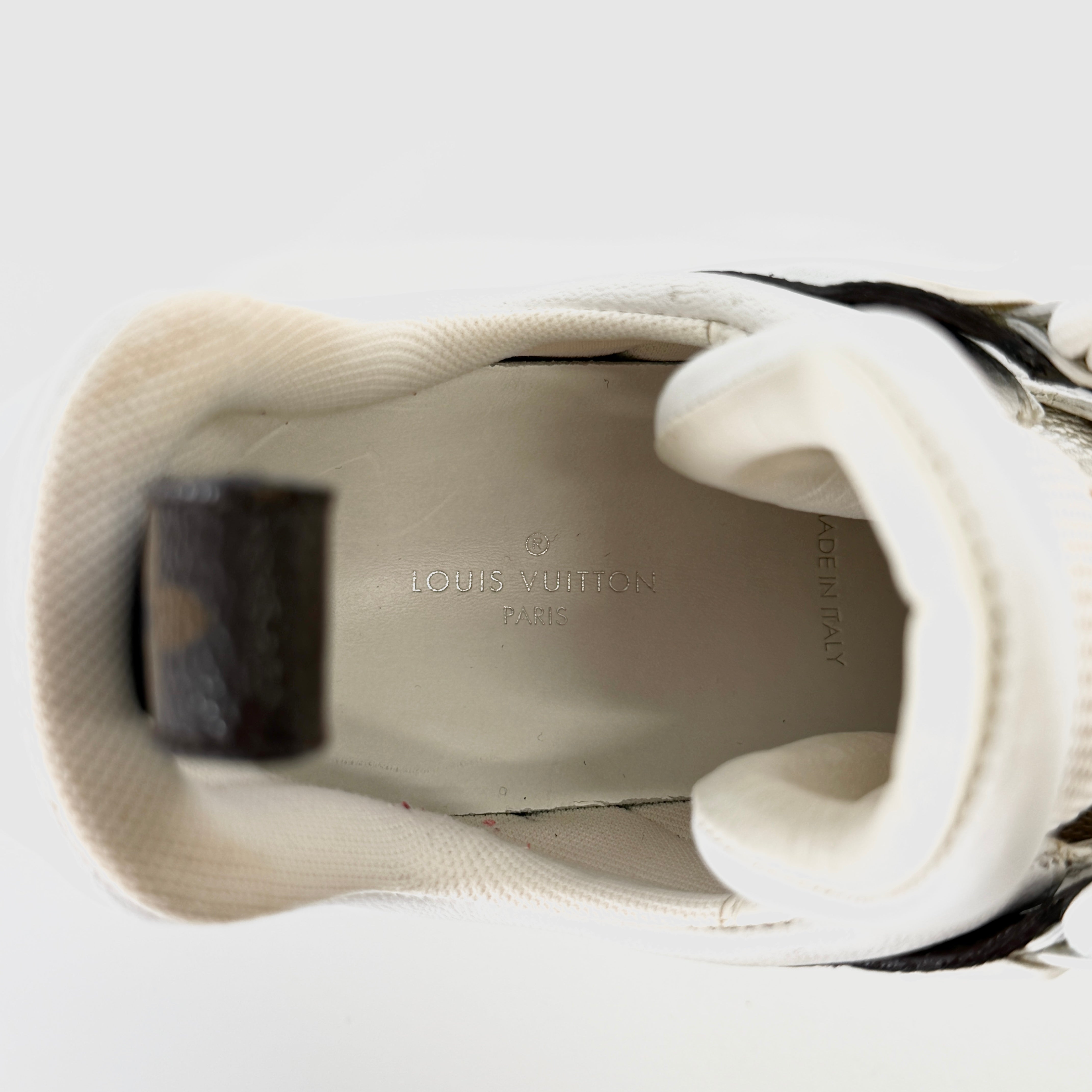 2607 secondhand LV Light line 21 year leather × fabric sneakers 36 Women's Brown white CL0211 Monogram mesh