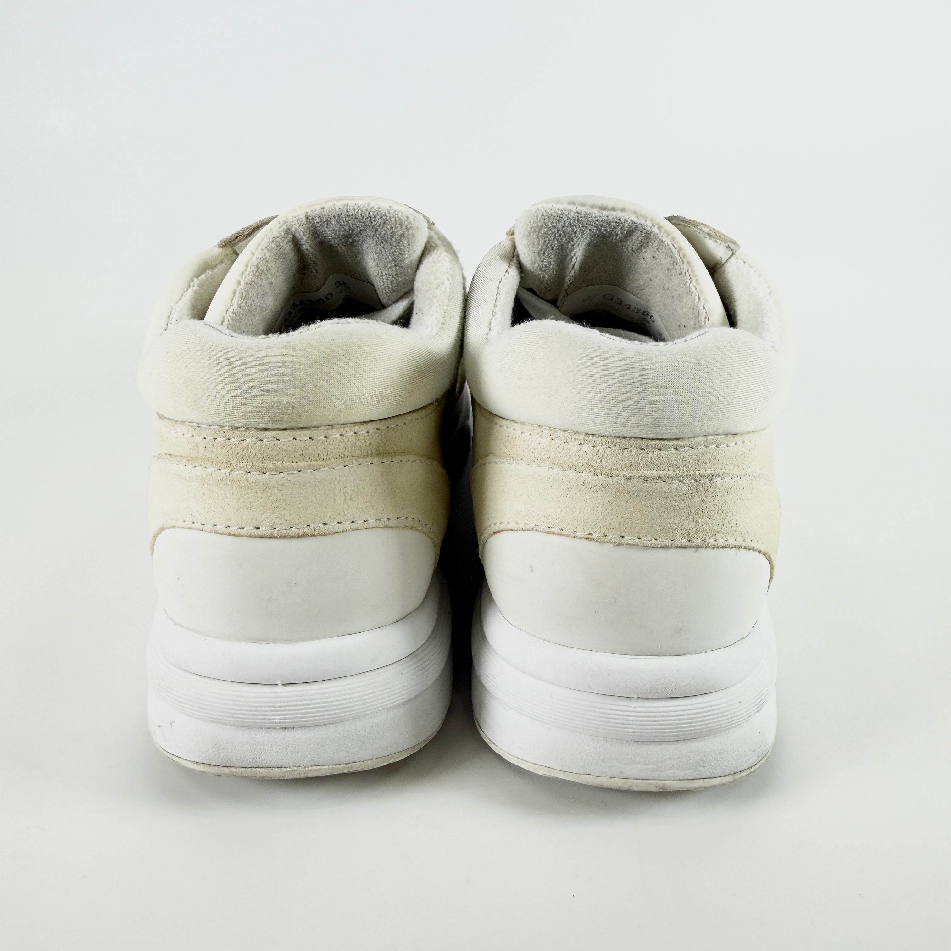 2605 secondhand CHANEL Cocomark suede × fabric sneakers 35 Women's ivory G34360