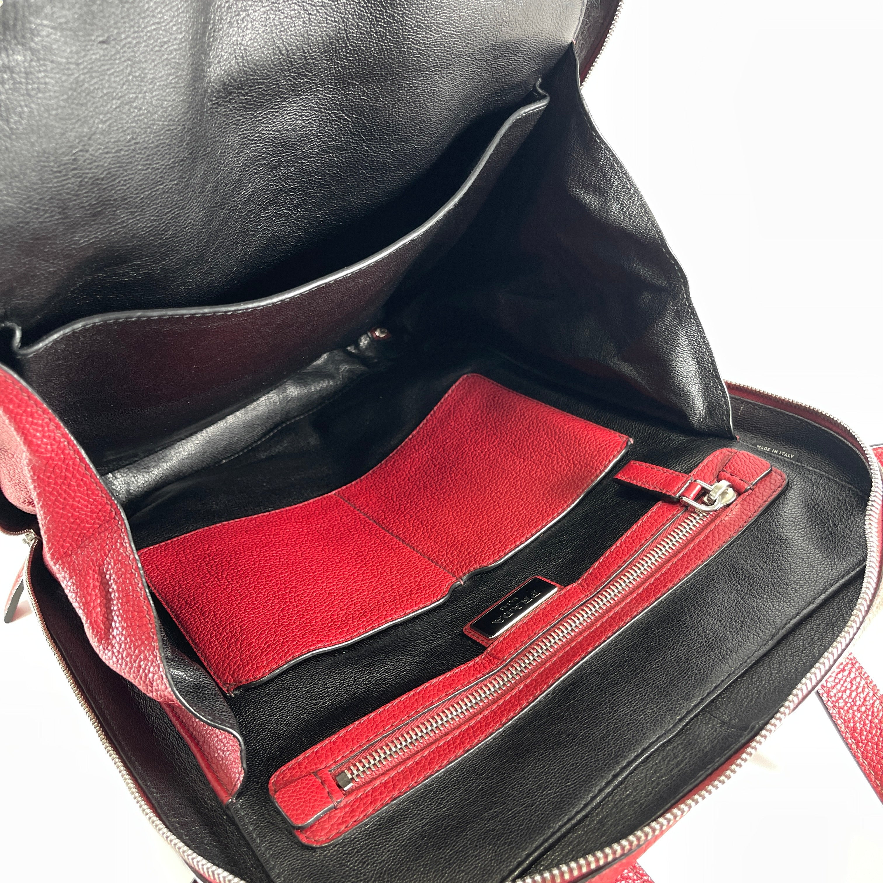 2604 secondhand PRADA backpack VZ063 T rain Ruby