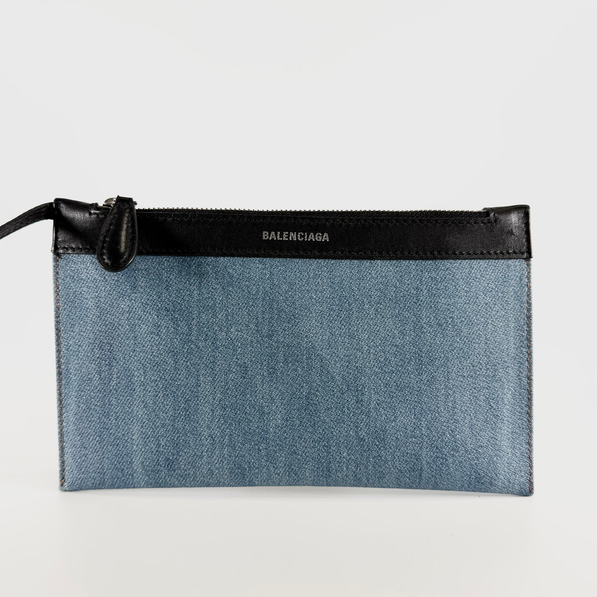 2608 secondhand BALENCIAGA cover M Tote Bag coating canvas 535269 blue pouch B