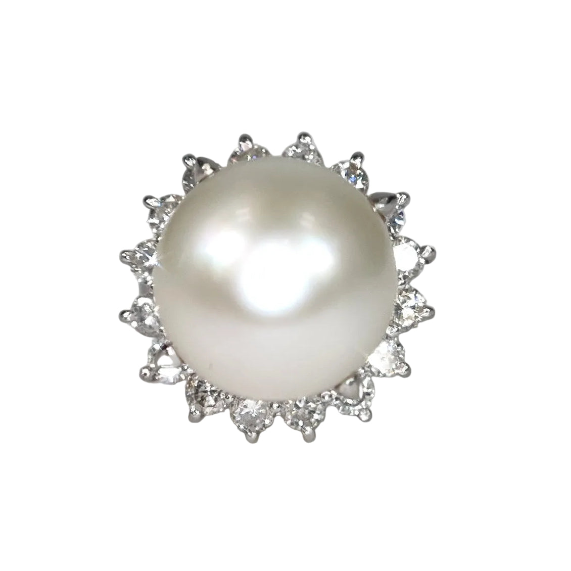 2603 secondhand Pt900 Pearl 13.9mm/D1.4ct 15.6g