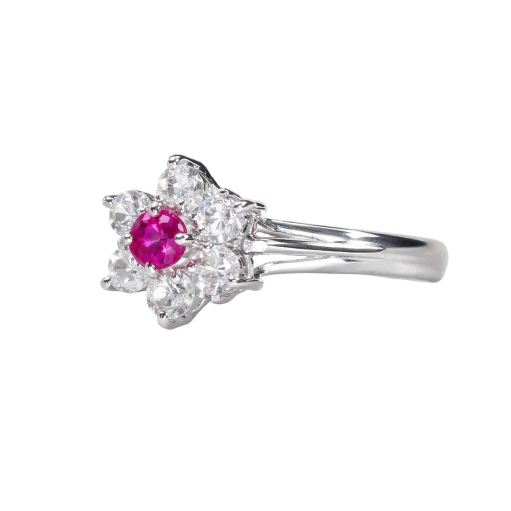 2605 secondhand Pt900 ring R0.24/D0.44ct 3.9g #12