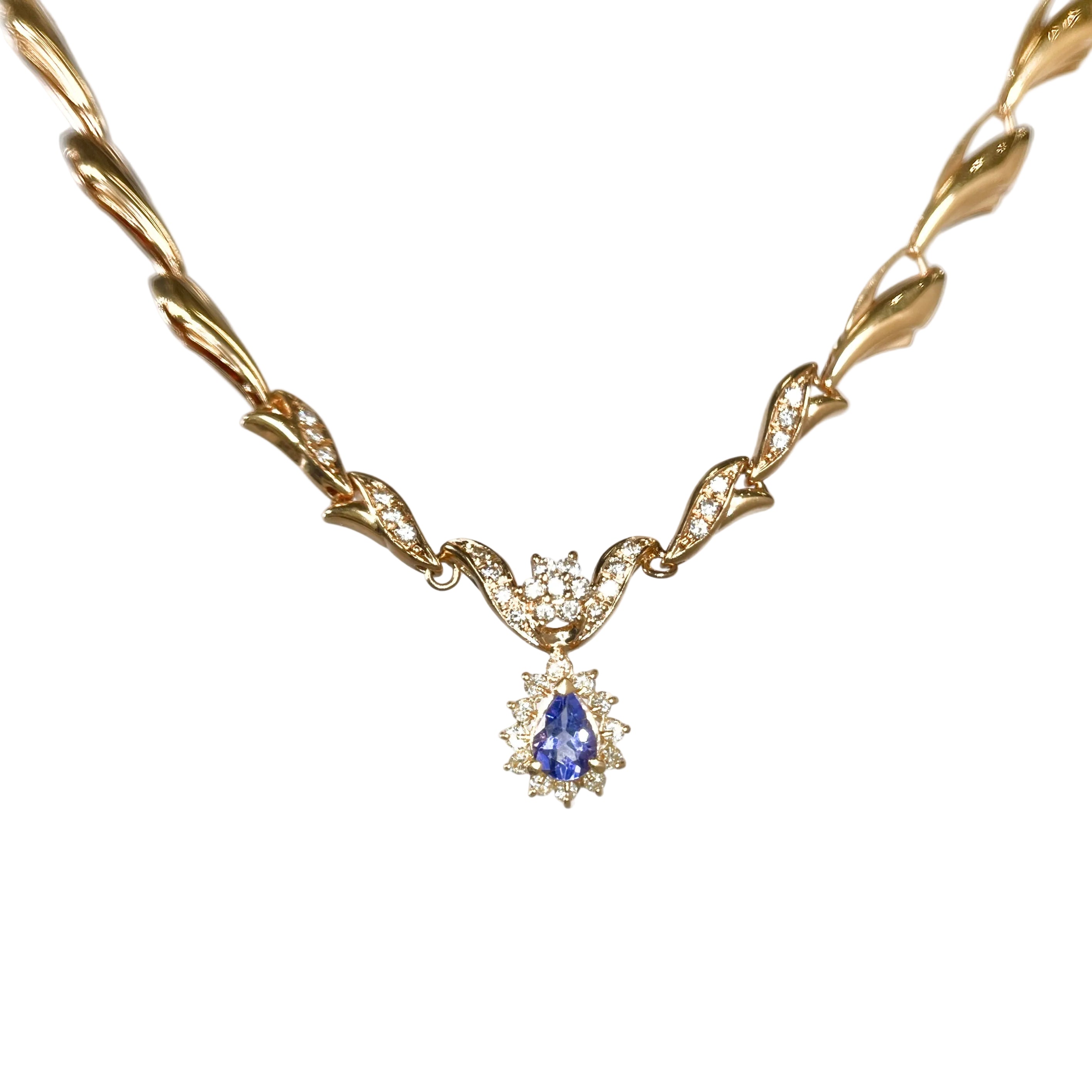 2602 secondhand K18 TZ0.61ct/D0.7ct 18.9g 40cm