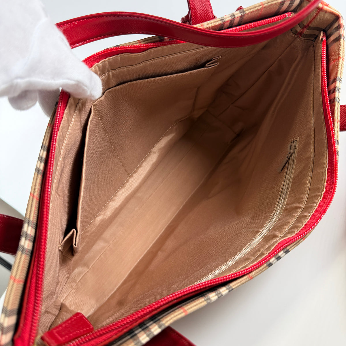 2607 secondhand BURBERRY check Shoulder bag