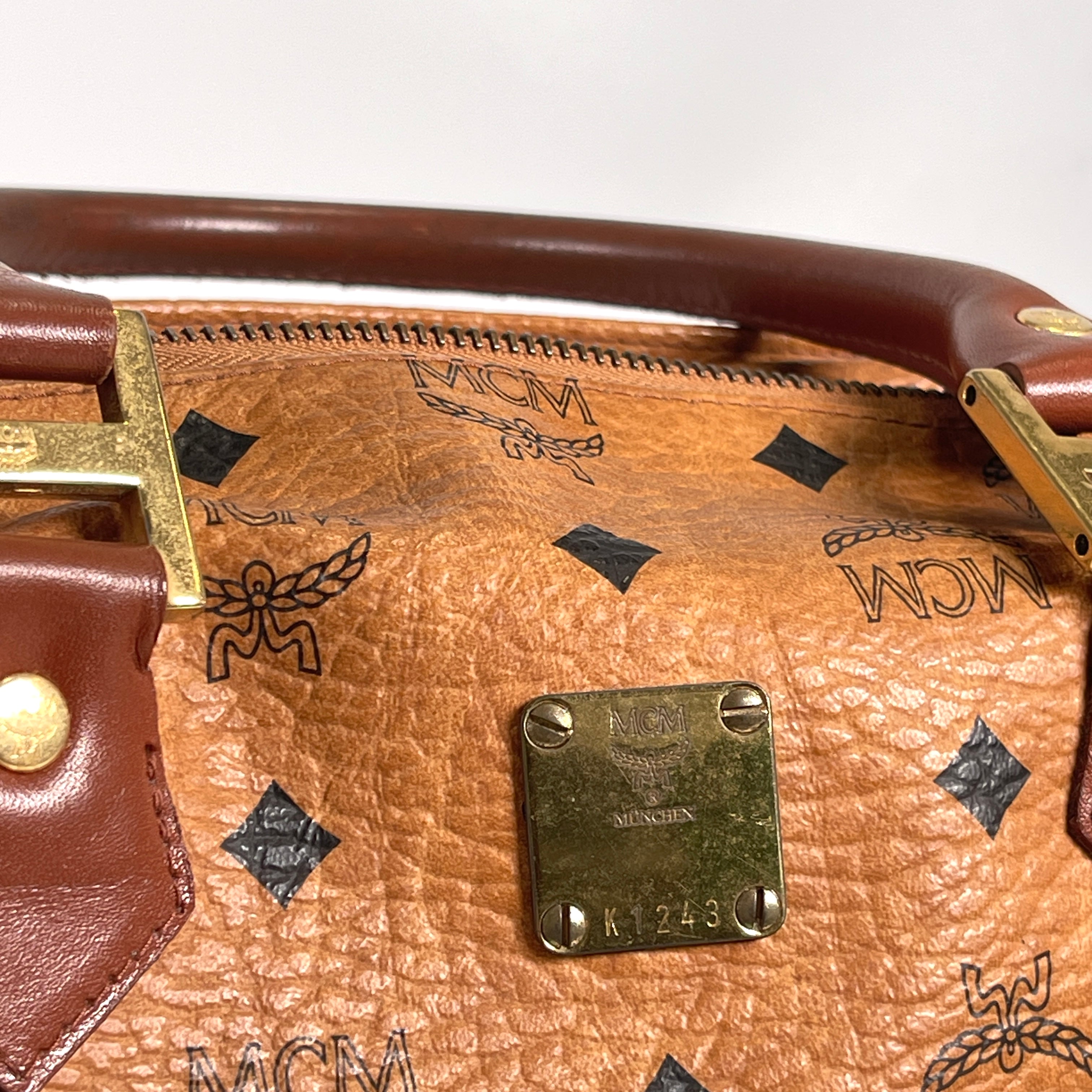 2605 secondhand MCM Visetos mini Boston bag