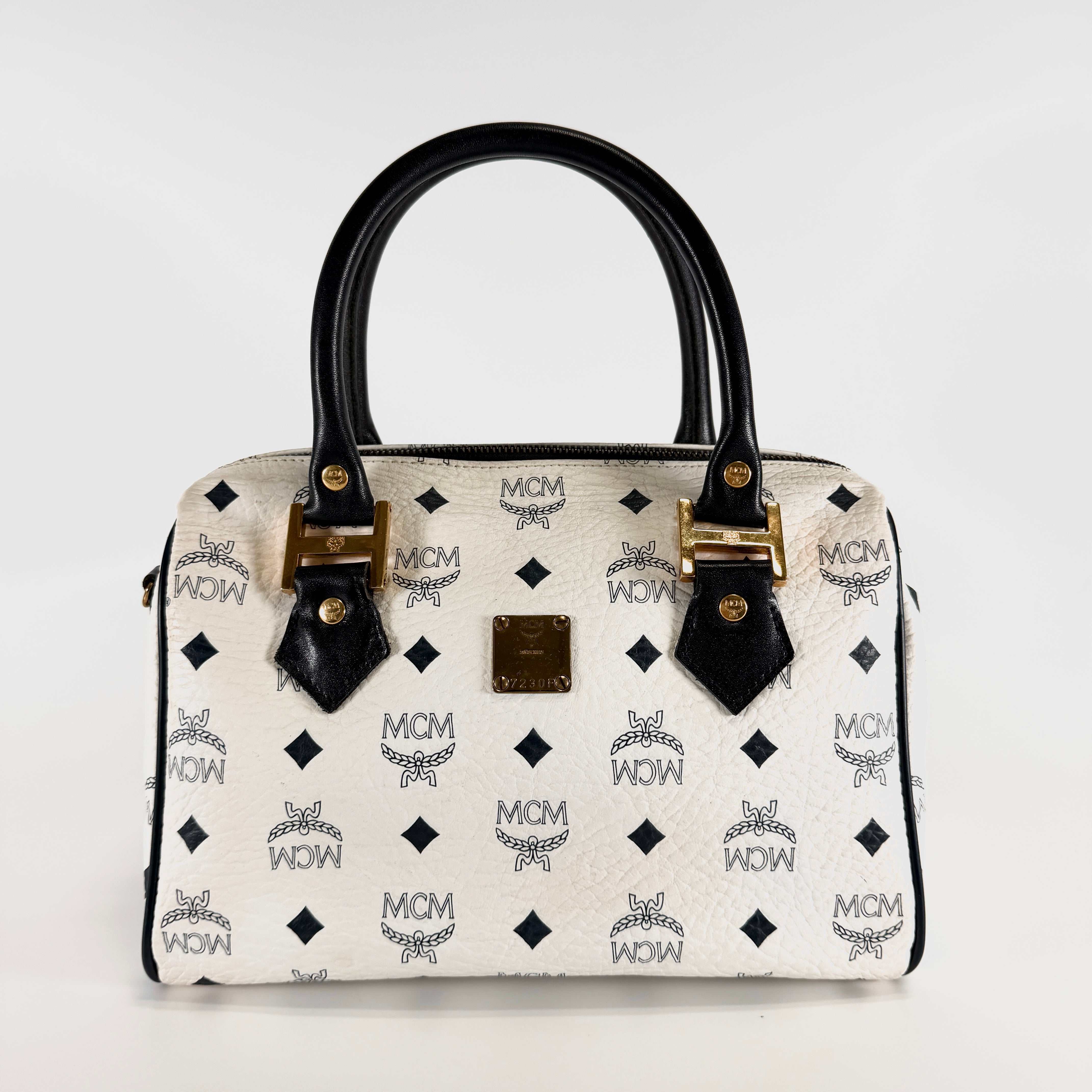 2607 secondhand MCM Visetos mini Boston bag