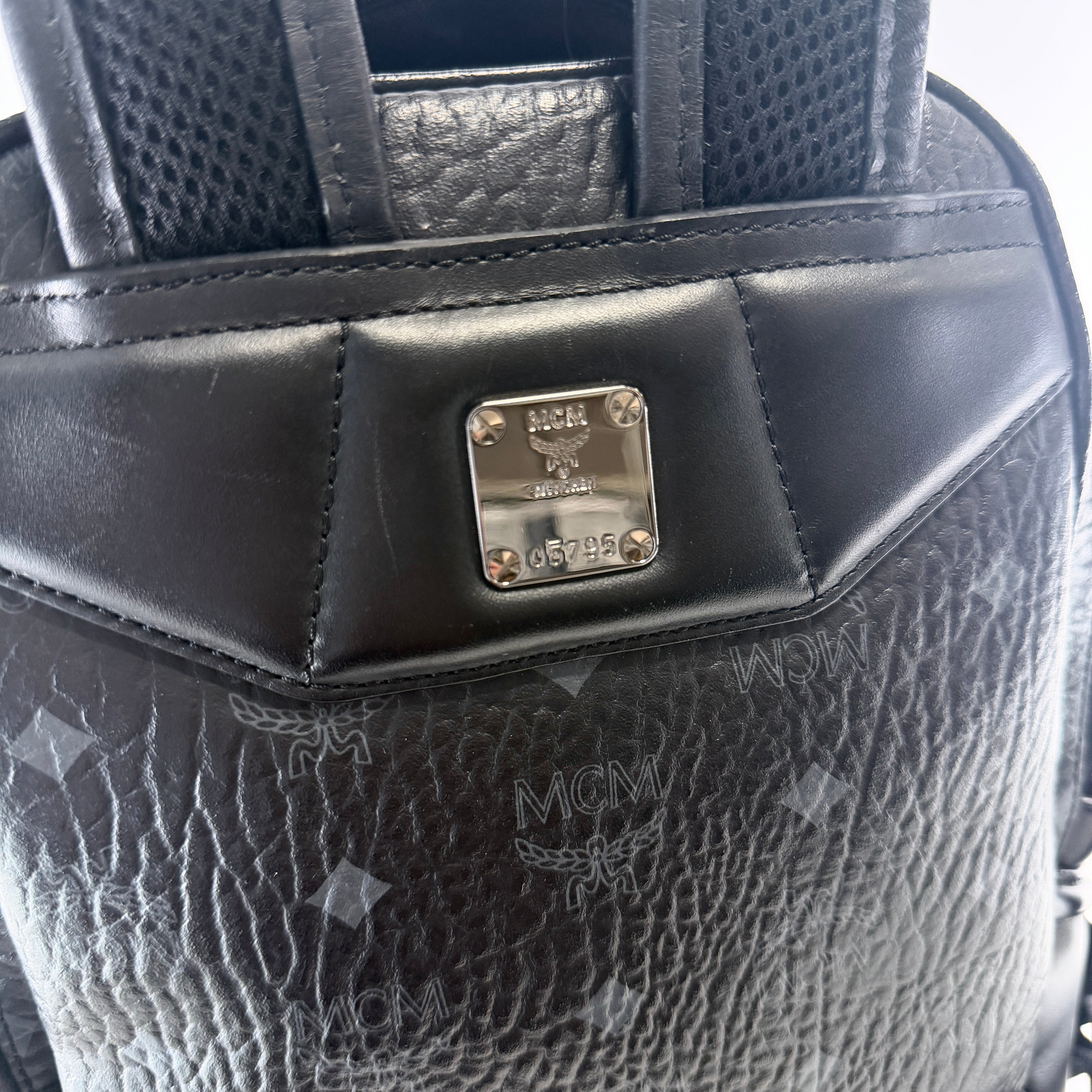 2607 secondhand MCM backpack black