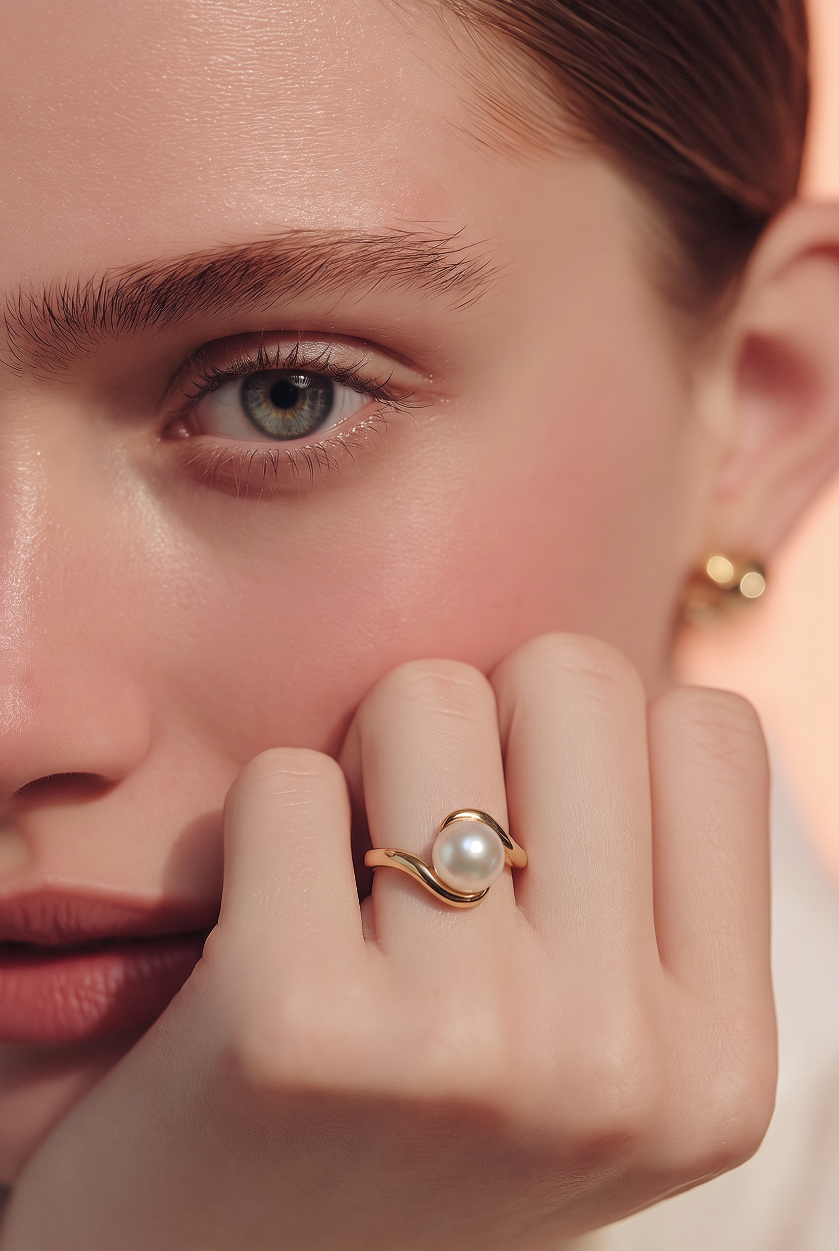 2607 secondhand ring K18YG 11 Pearl () 6.5mm Total 2.7g