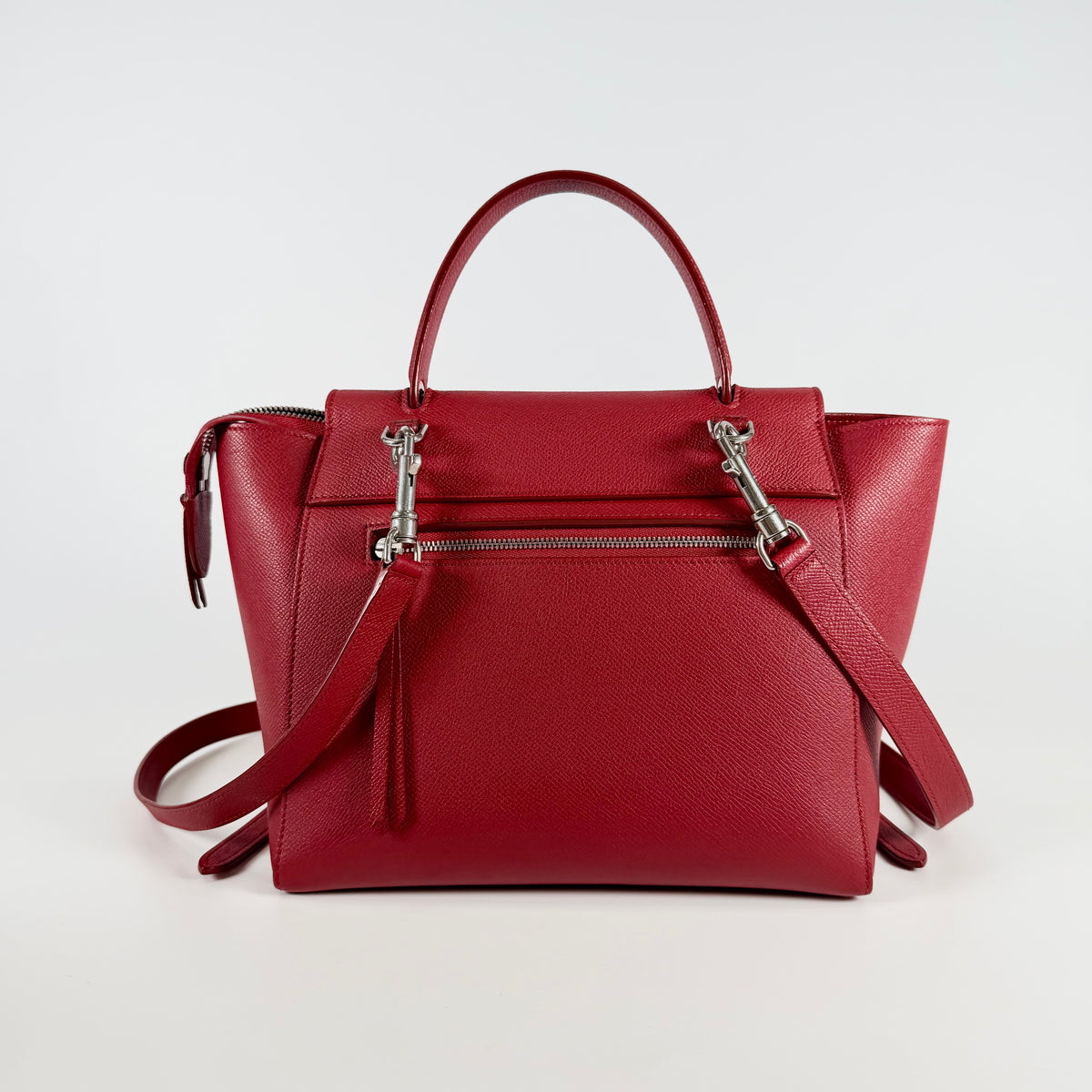 2608 secondhand CELINE belt back 2WAY Red leather