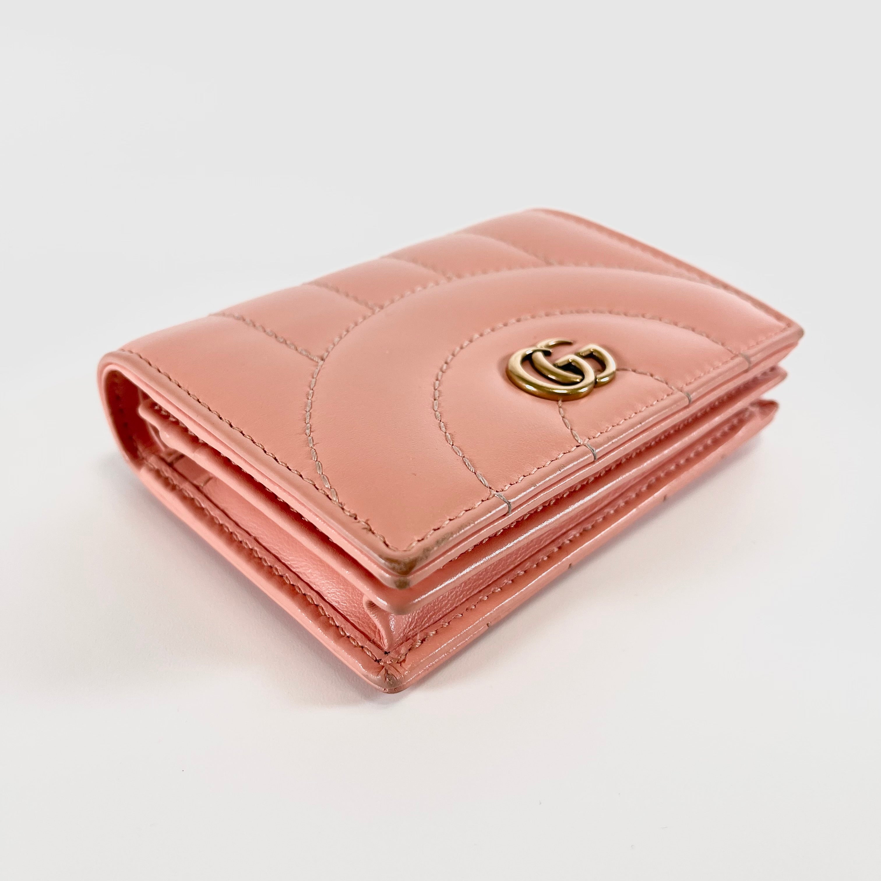 2605 secondhand GUCCI 466492 leather GG Marmont pink