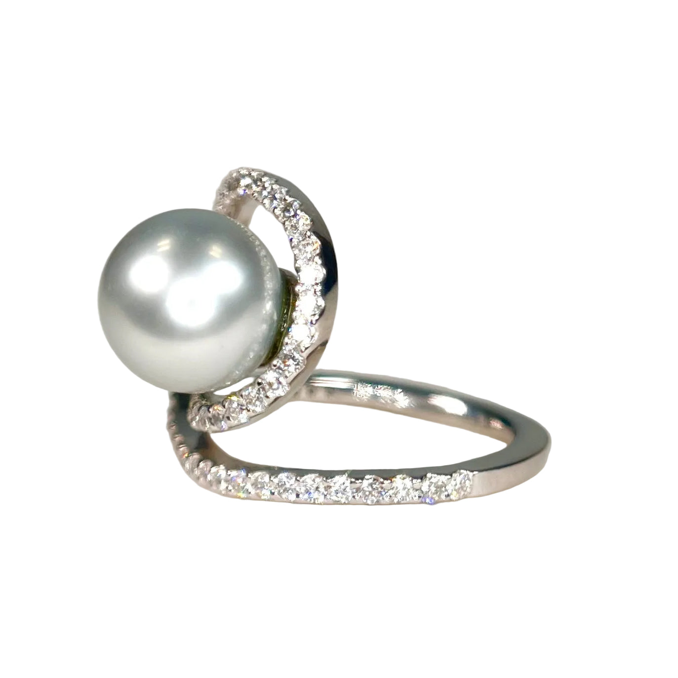 2602 secondhand K18WG Pearl /D0.70ct 6.38g #9