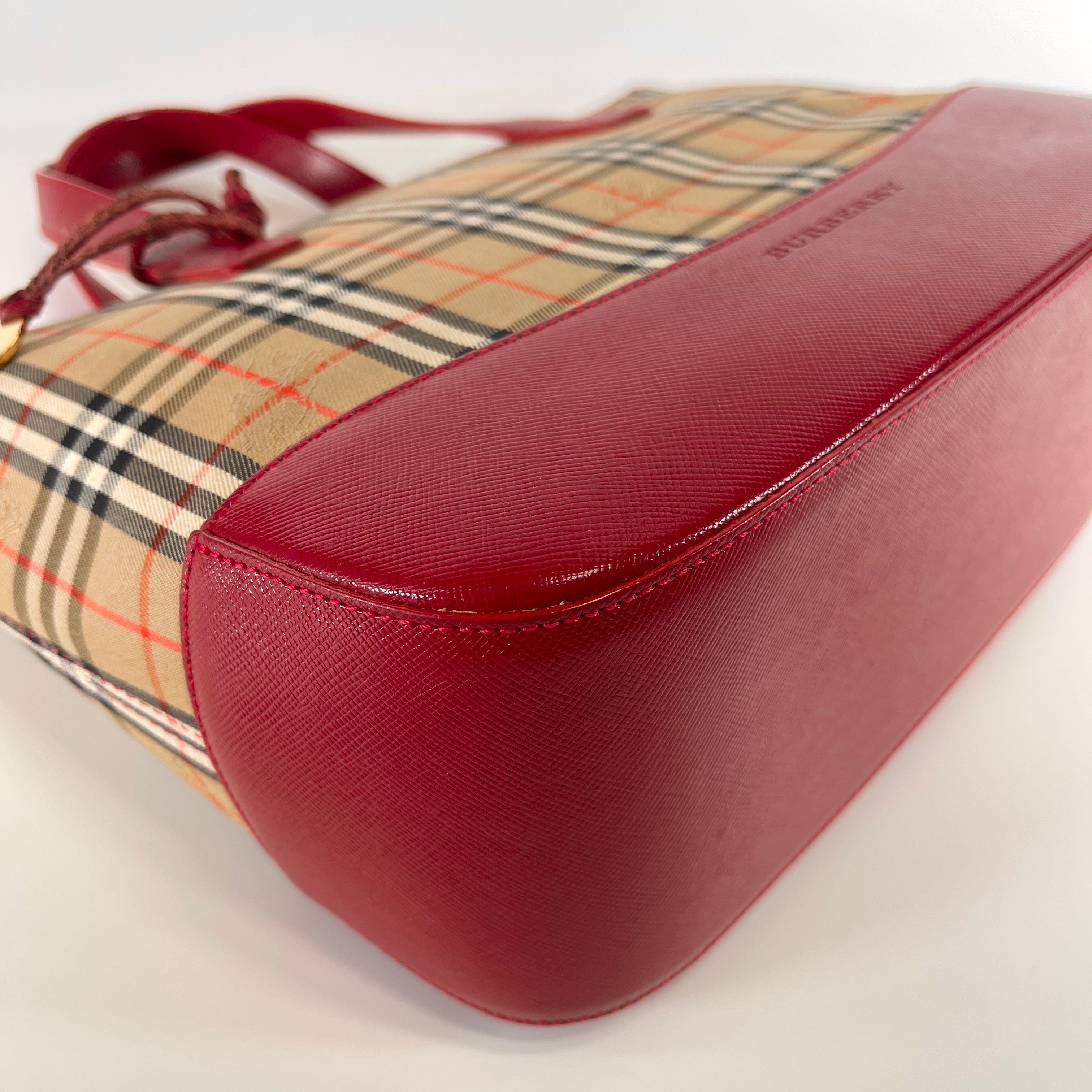2605 secondhand BURBERRY check hand bag