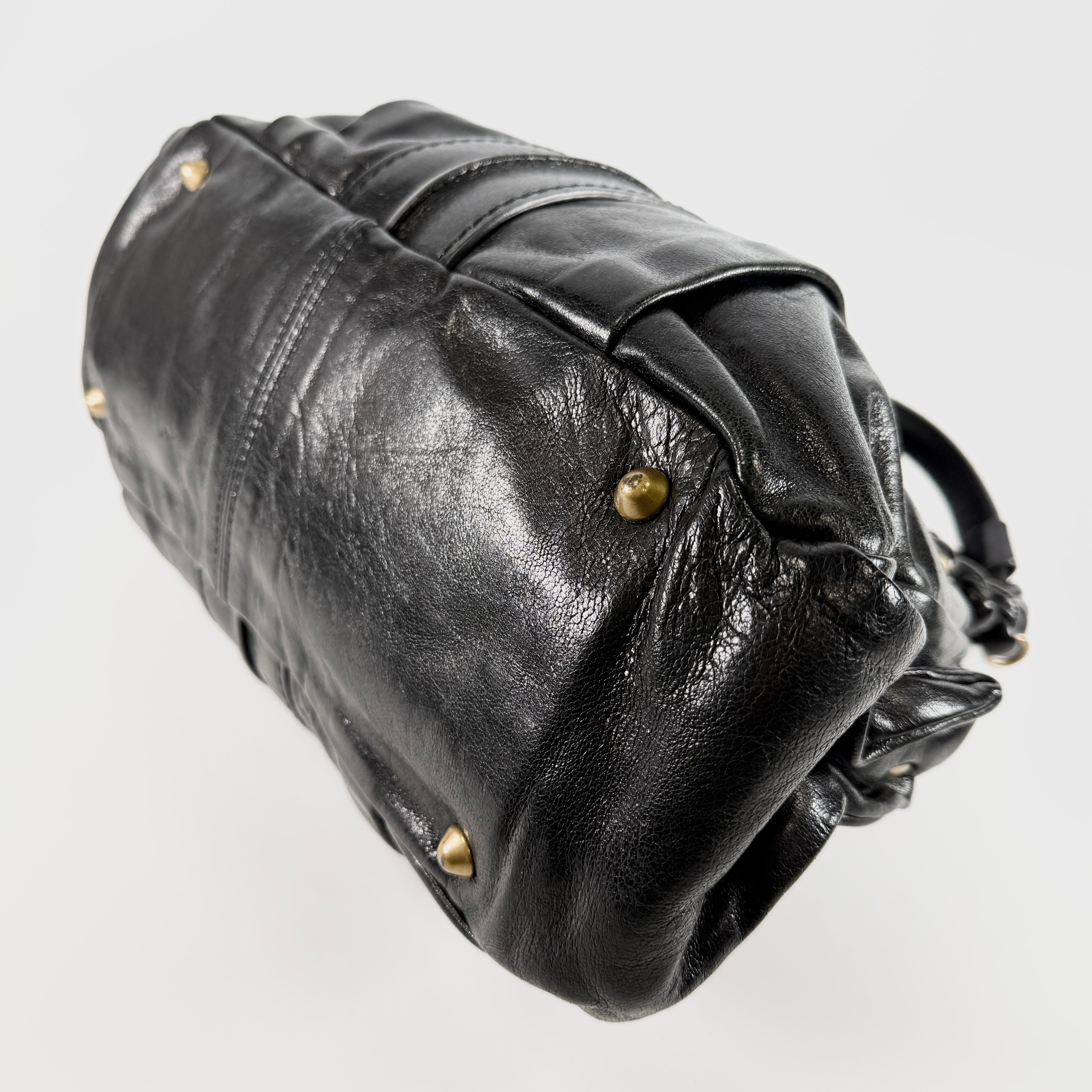 2606 secondhand Chloe Roy leather hand bag black