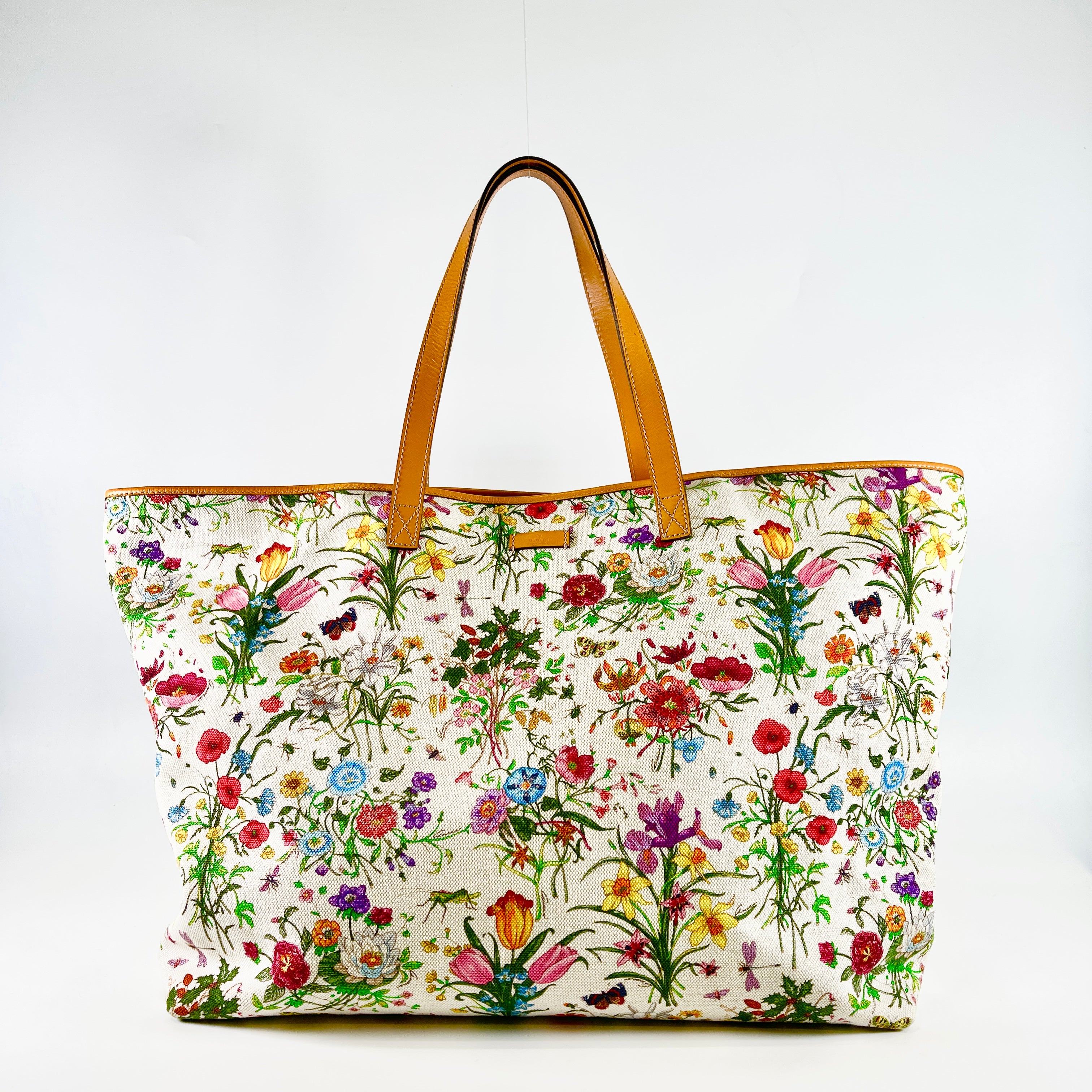 2602 secondhand GUCCI flora Tote Bag Multicolor canvas AB