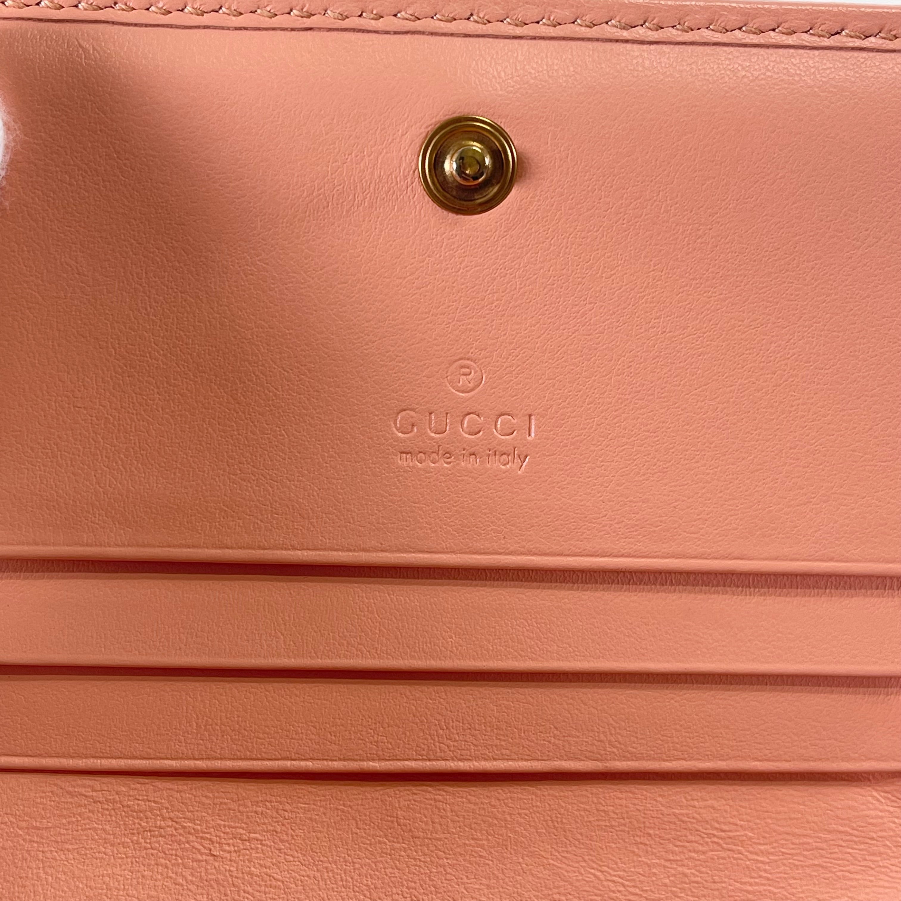 2605 secondhand GUCCI 466492 leather GG Marmont pink