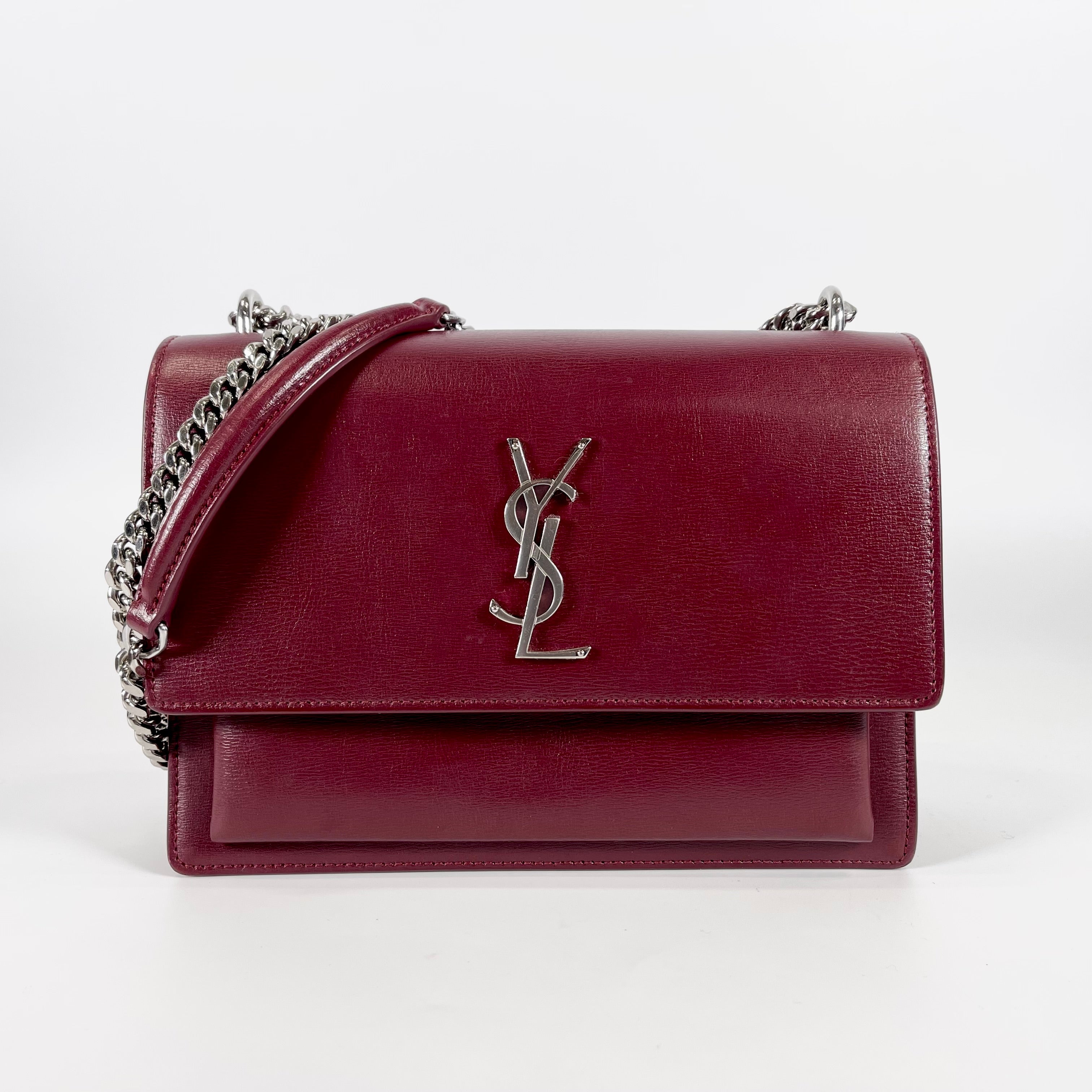 2602 secondhand SAINTLAURENT Saint Laurent Paris Sun set leather Chain Shoulder Bag Red 442906