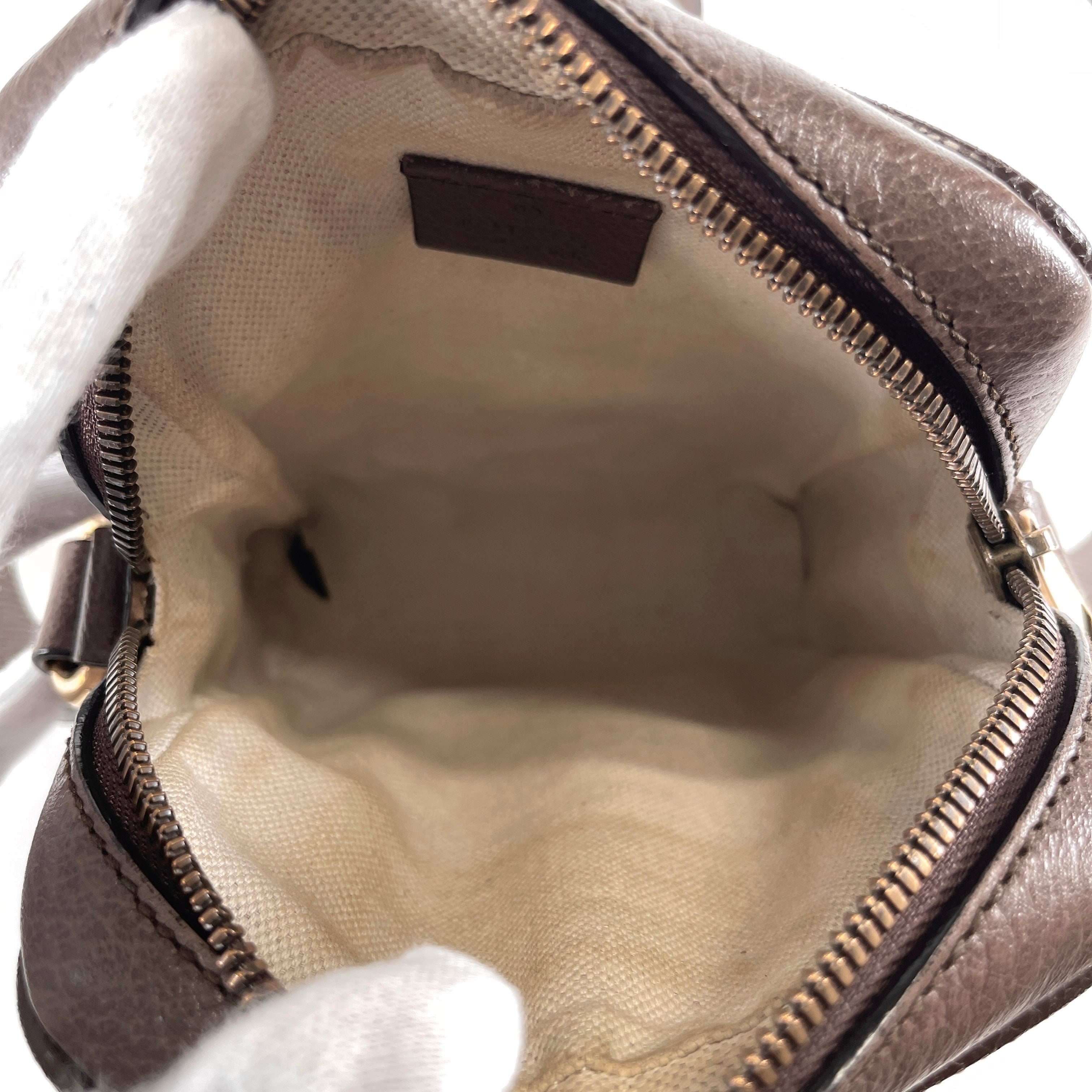 2605 secondhand GUCCI GG Supreme Ophidia PVC× leather Shoulder bag Brown 598127
