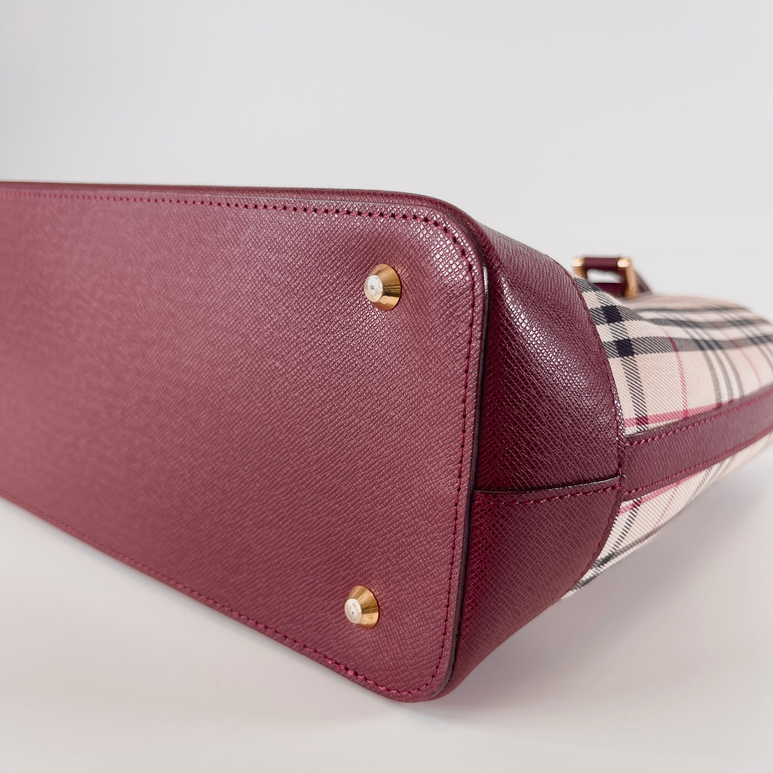 2606 secondhand BURBERRY check hand bag