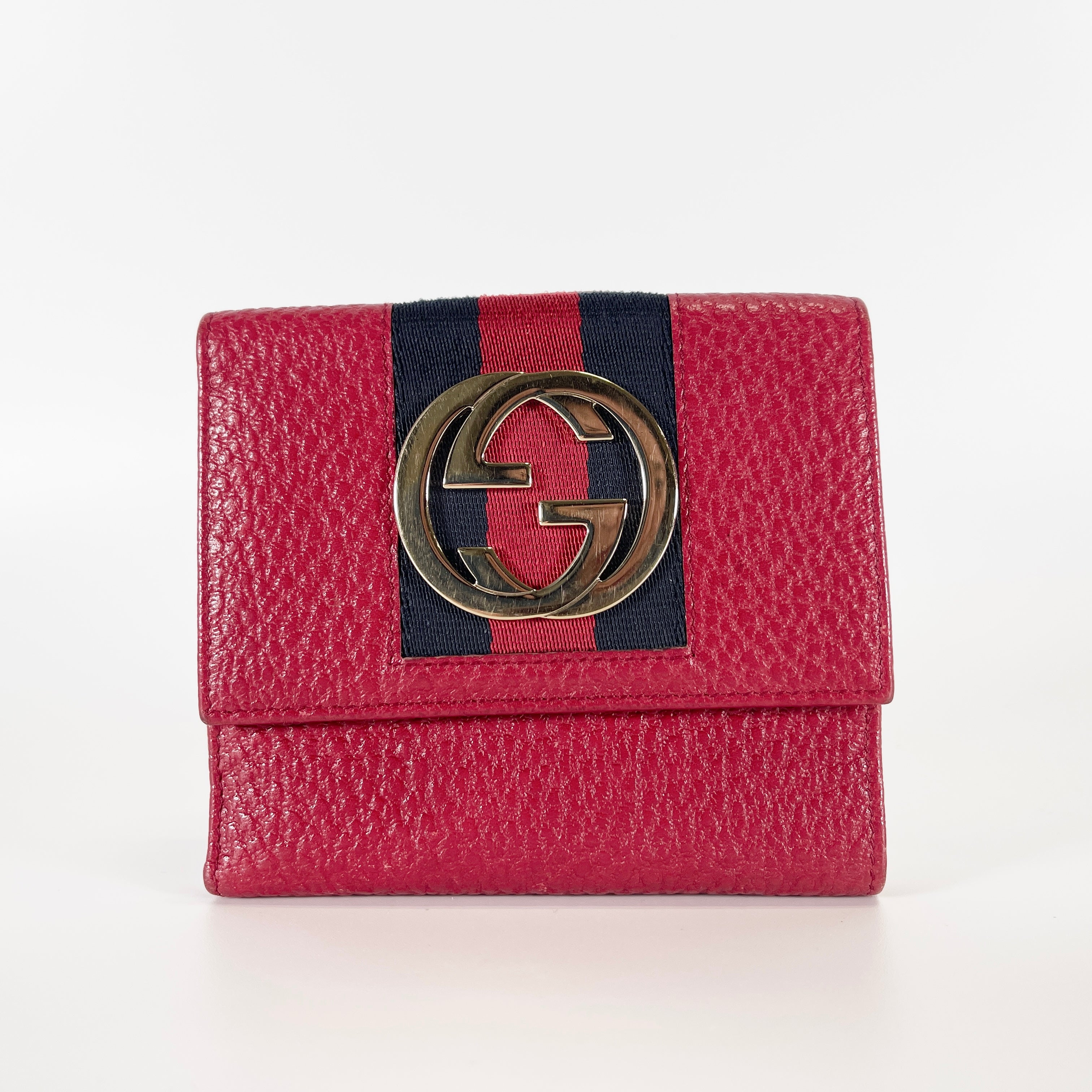2605 secondhand GUCCI Interlocking G Sherry line Bifold wallet
