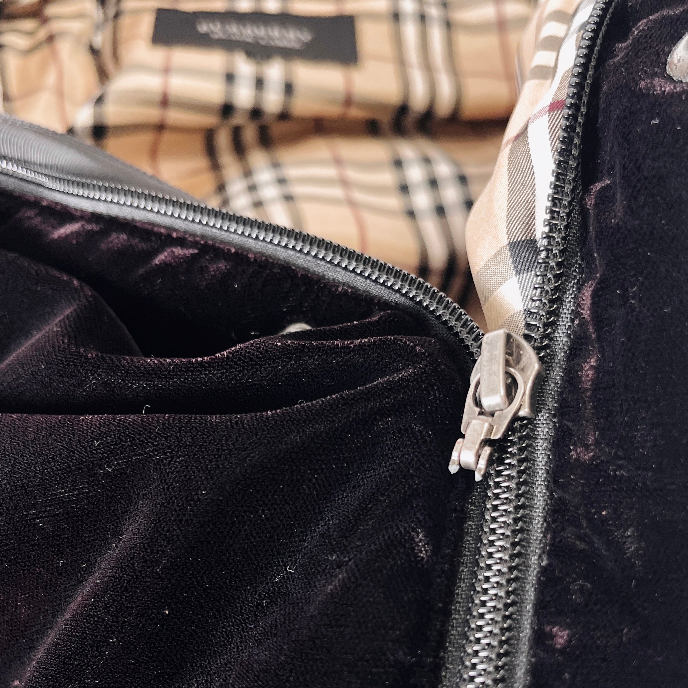 2606 secondhand BURBERRY Down jacket coat black Label velvet down jacket