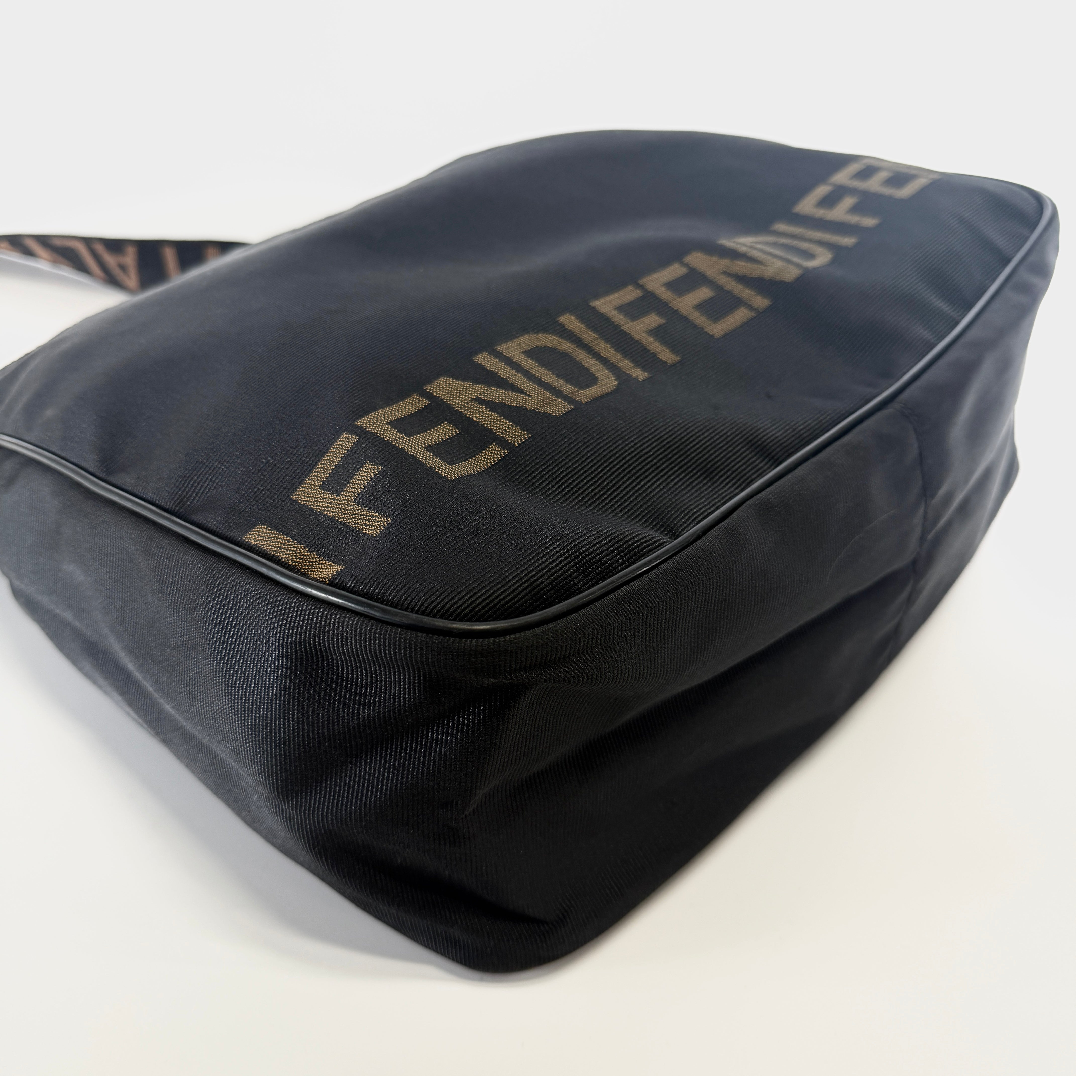 2607 secondhand FENDI pouch With shoulder black
